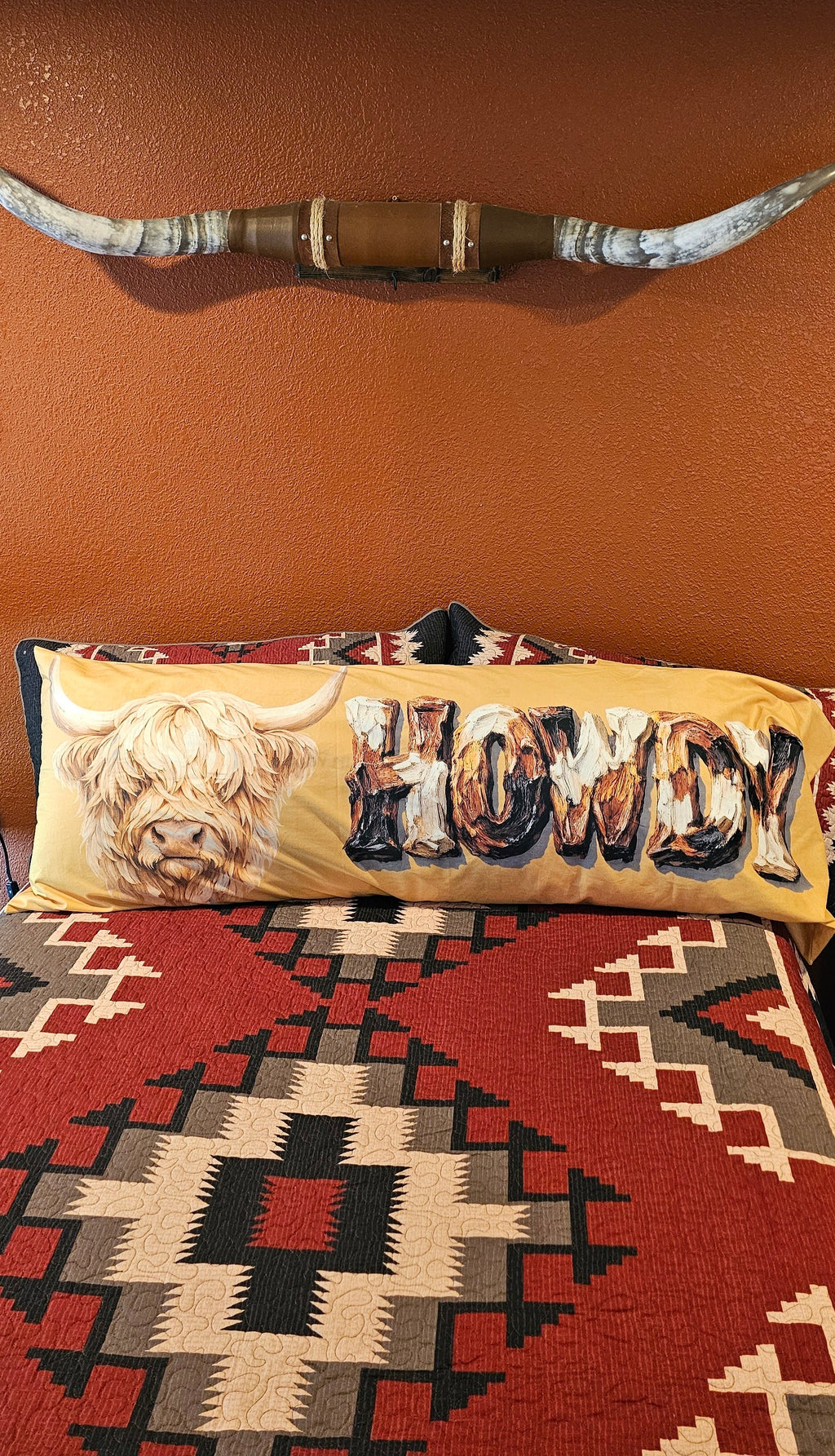 Baha Ranch Howdy Highland Western Body Pillow Made in America by Baha Ranch Western Wear - product image 2
