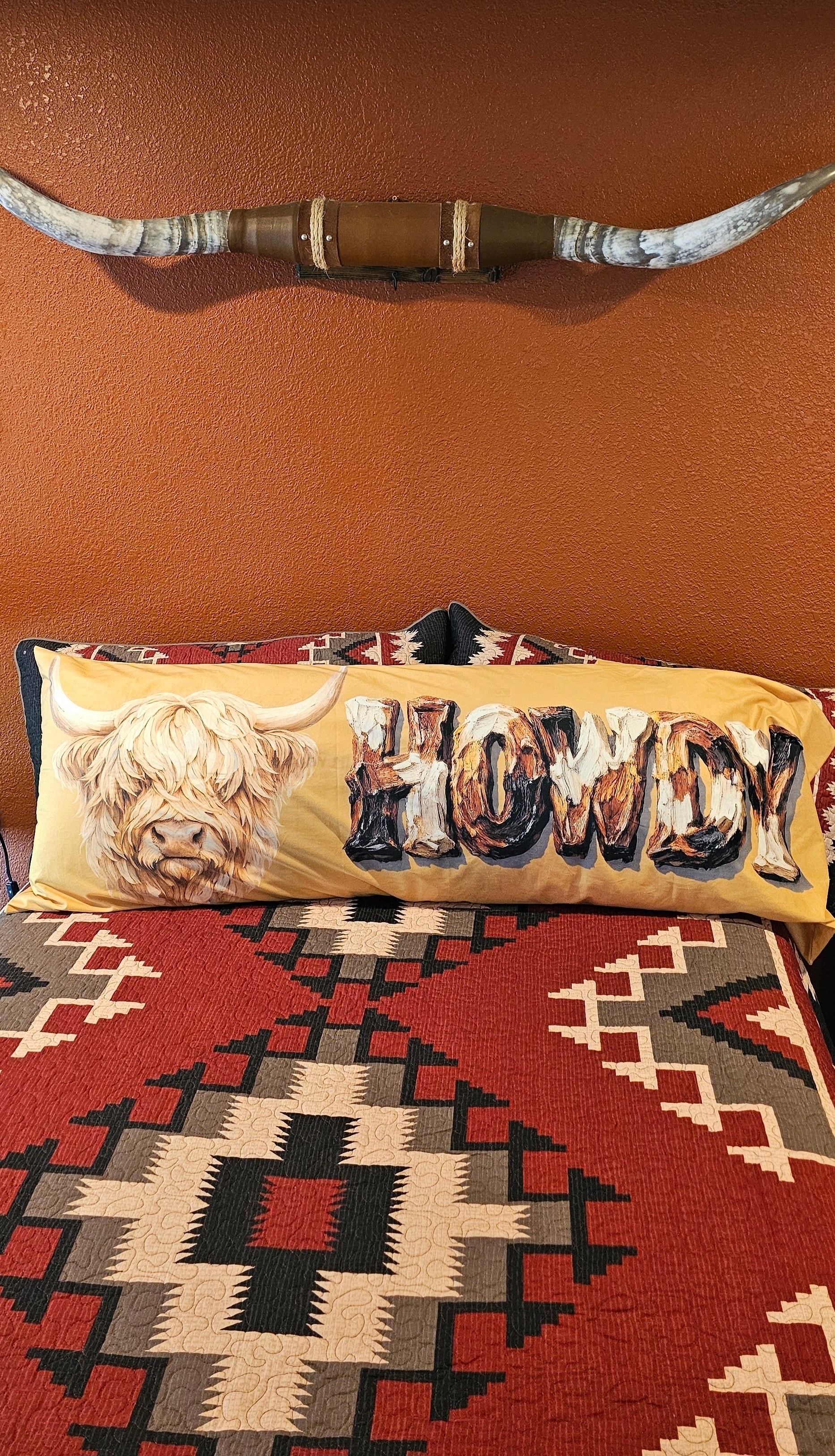 Baha Ranch Howdy Highland Western Body Pillow Made in America by Baha Ranch Western Wear - product image 2