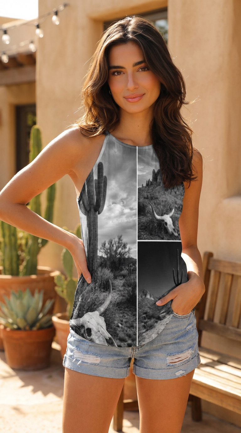 Baha Ranch Black White Desert Tank Top by Baha Ranch Western Wear