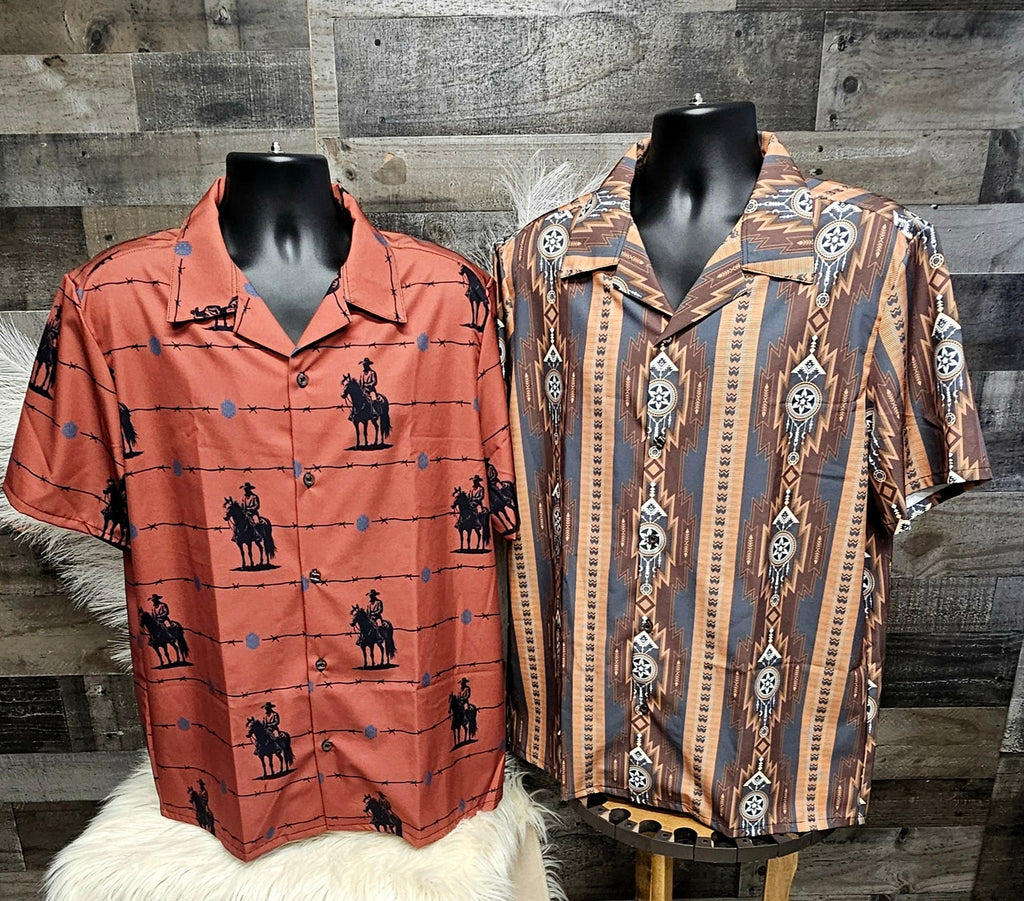 Baha Ranch Brown Saddle Up Western Hawaiian Shirt Made in America by Baha Ranch Western Wear - product image 6