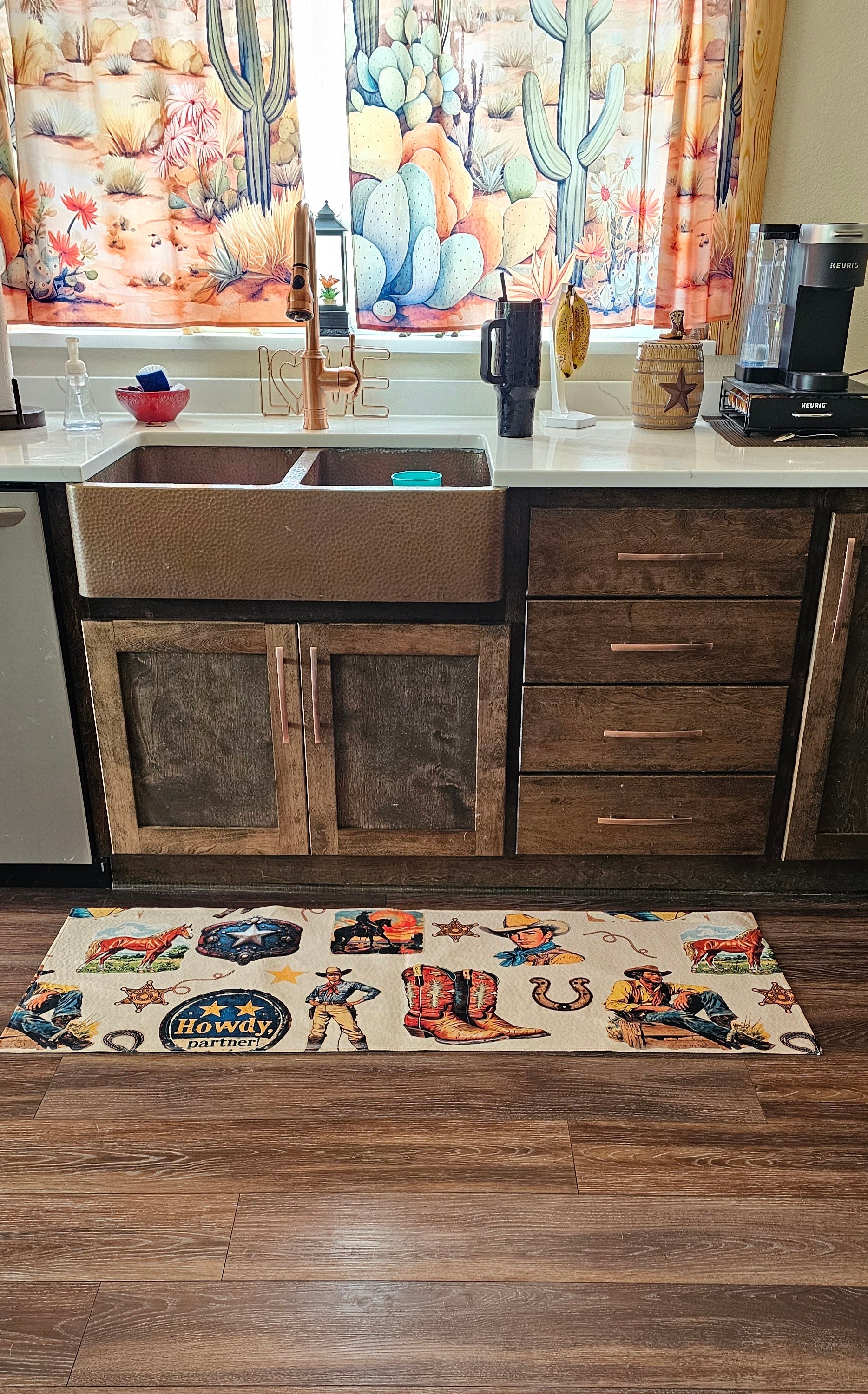 Baha Ranch Vintage Cowboy Collage Rug Runner Indoor 60" x 22" Made in America by Baha Ranch Western Wear - product image 2