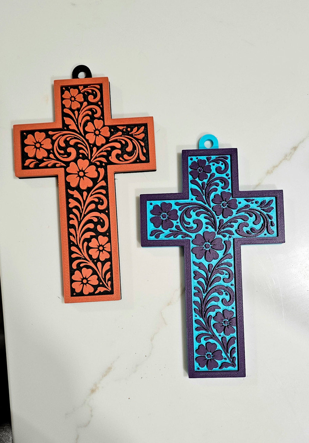 Baha Ranch 3D Faith Tooled Wall Cross or Keychain/Purse Charm Made in America by Baha Ranch Western Wear - product image 4