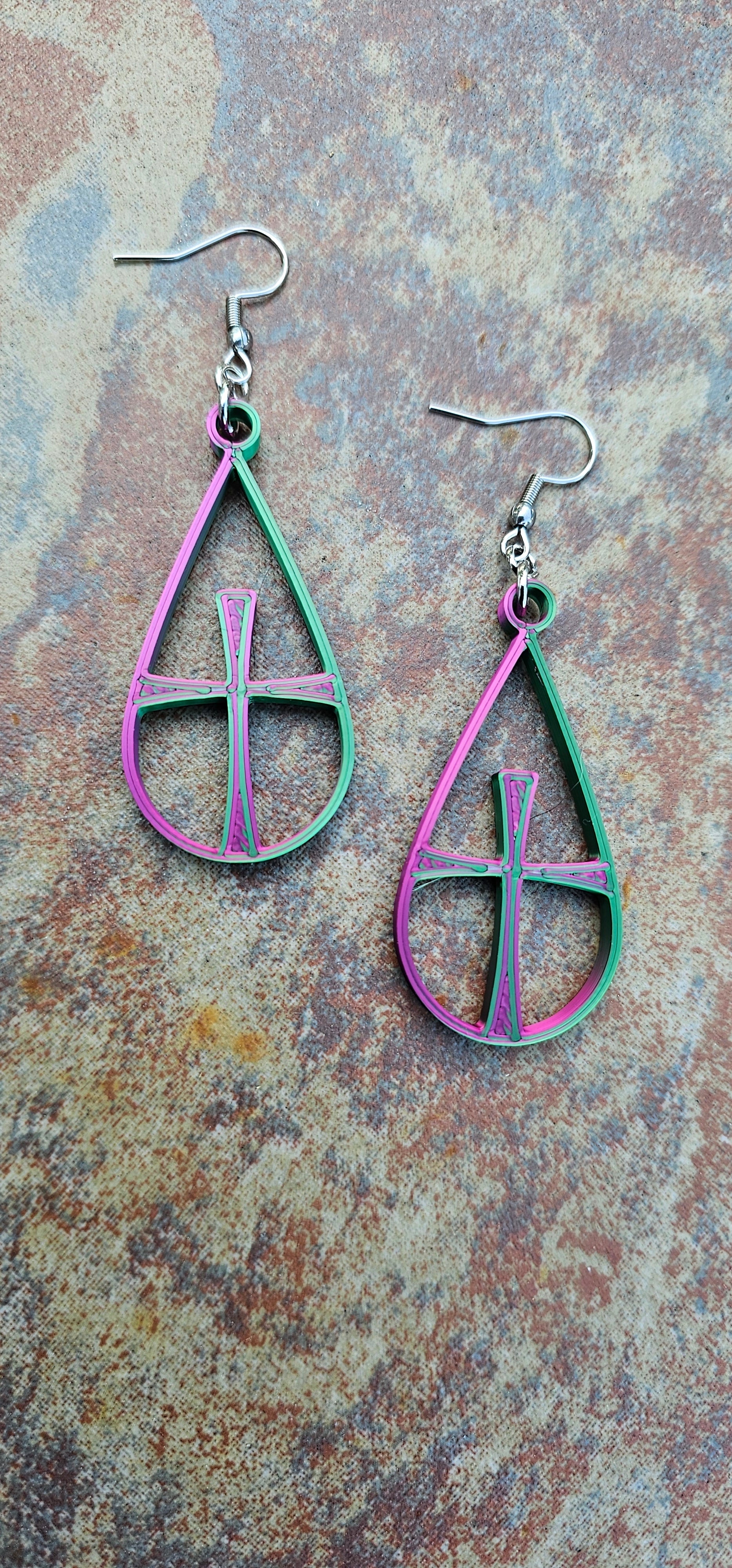 3D Print Christian Cross Faith Earrings Made in America by Baha Ranch Western Wear - product image 2