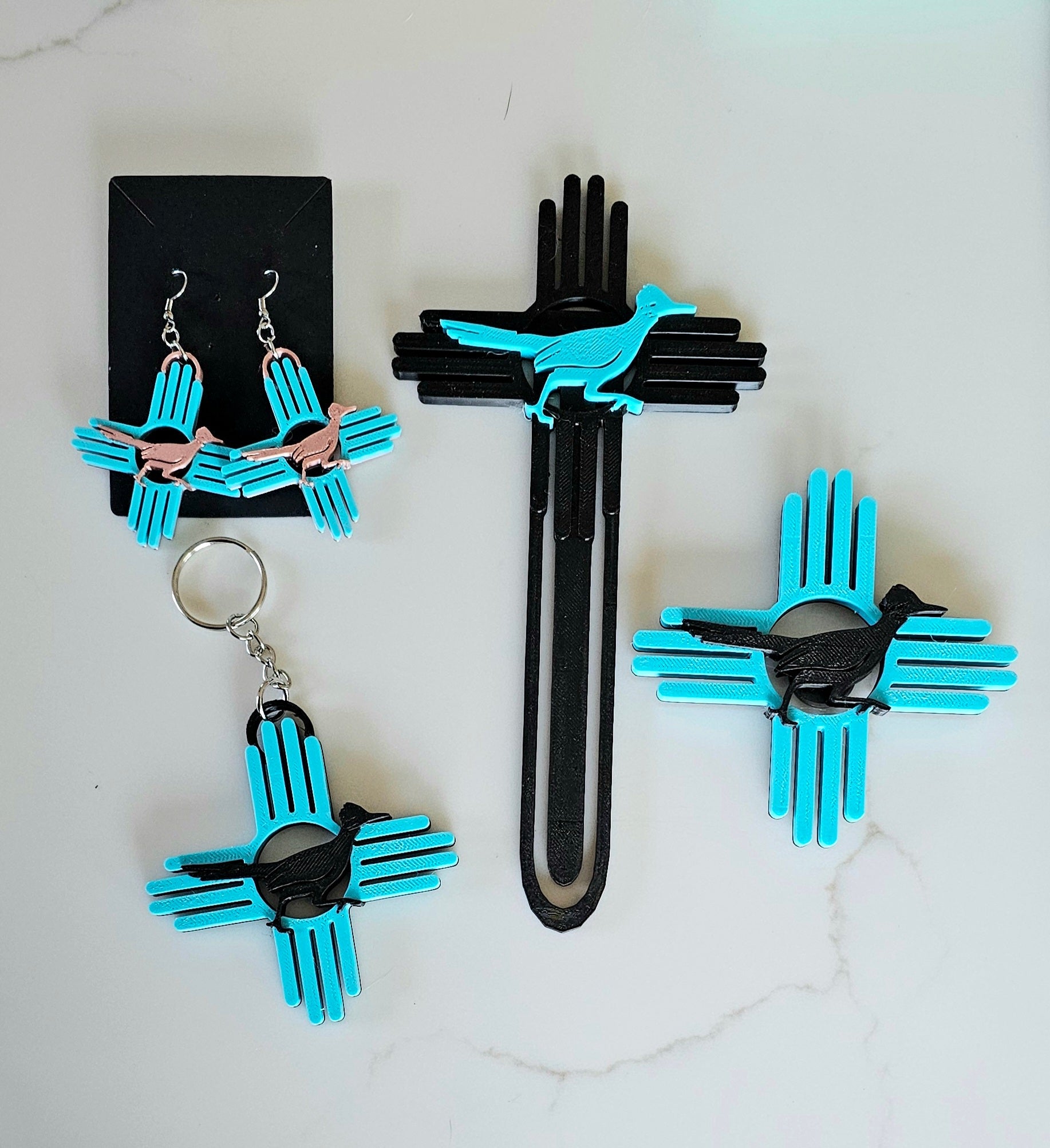 3D New Mexico Zia Magnet or Bookmark or Keychain or Earrings by Baha Ranch Western Wear