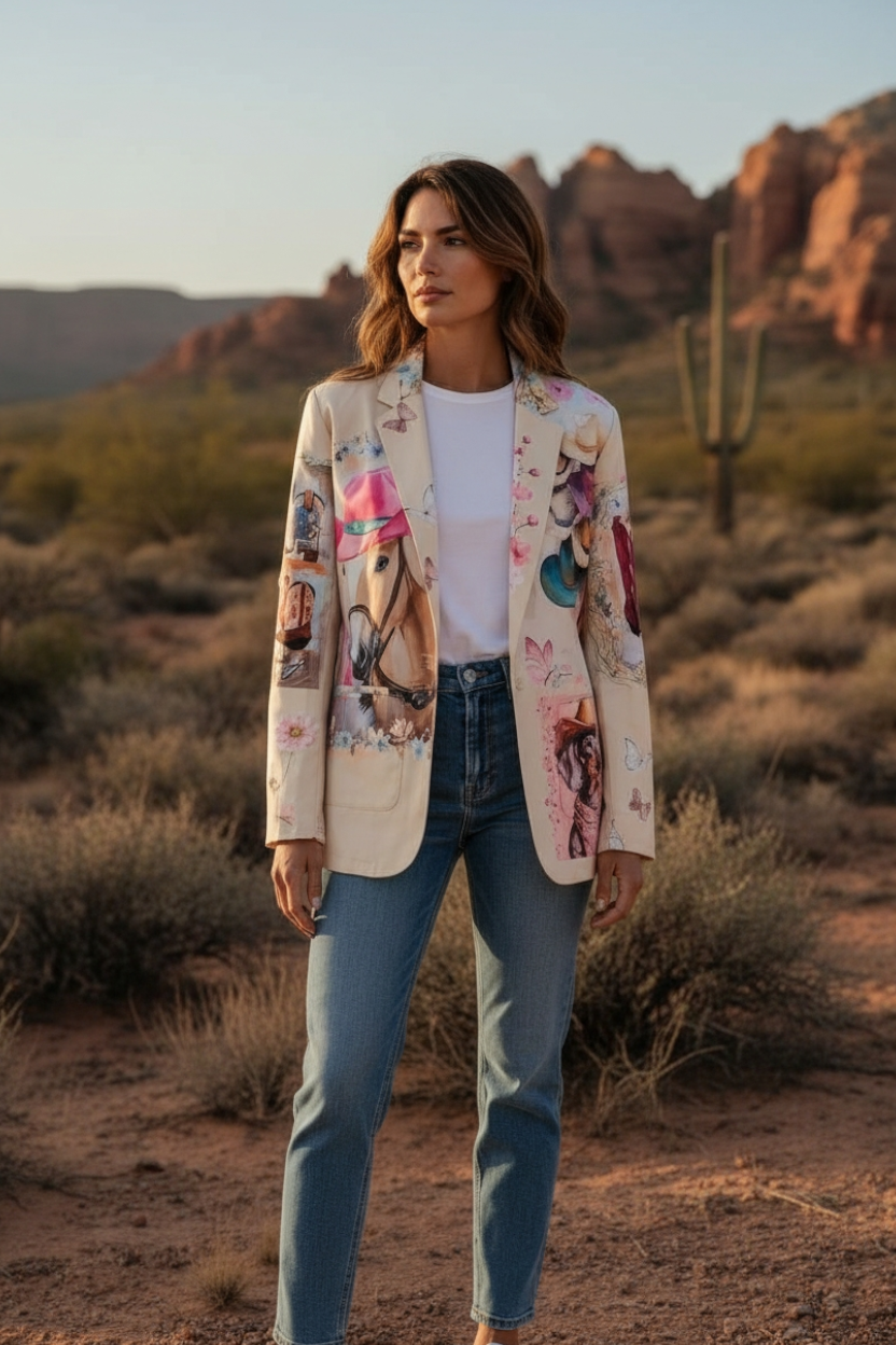 Baha Ranch Danilo Painted Cowgirl Western Blazer by Baha Ranch Western Wear - product image 10