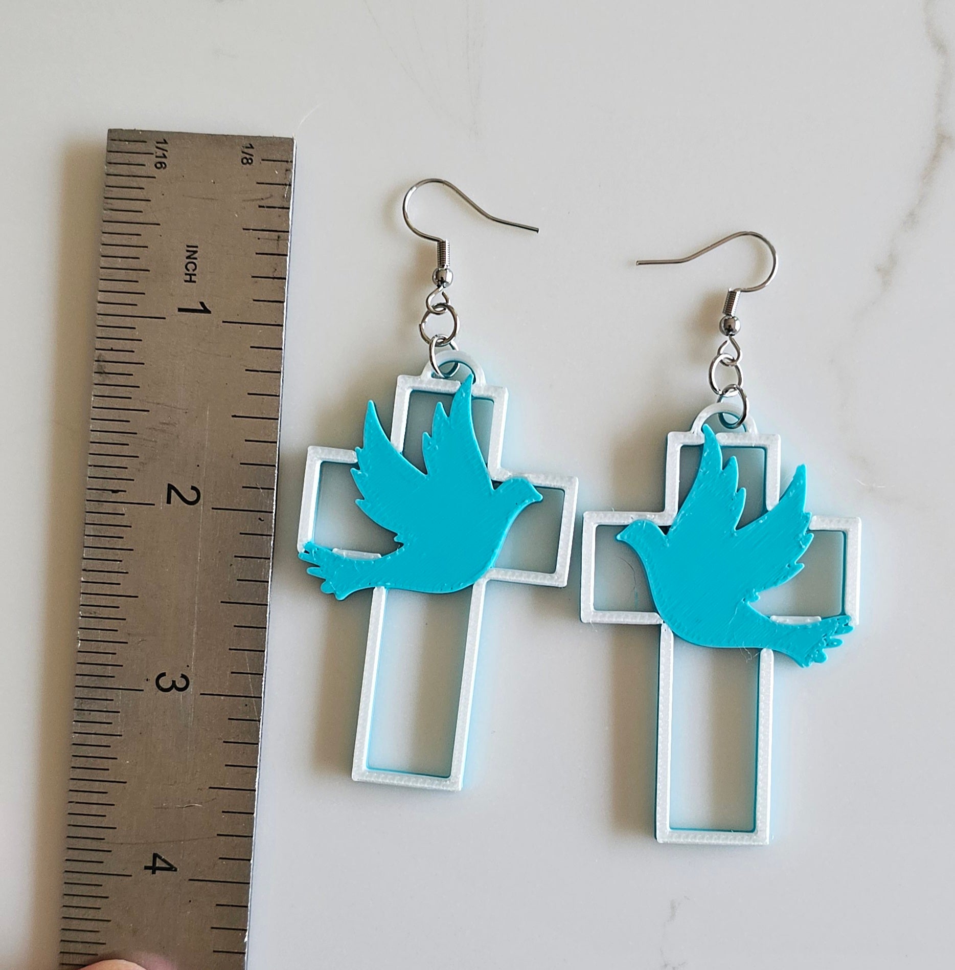 3D Print Christian Cross Faith Earrings Made in America by Baha Ranch Western Wear - product image 2