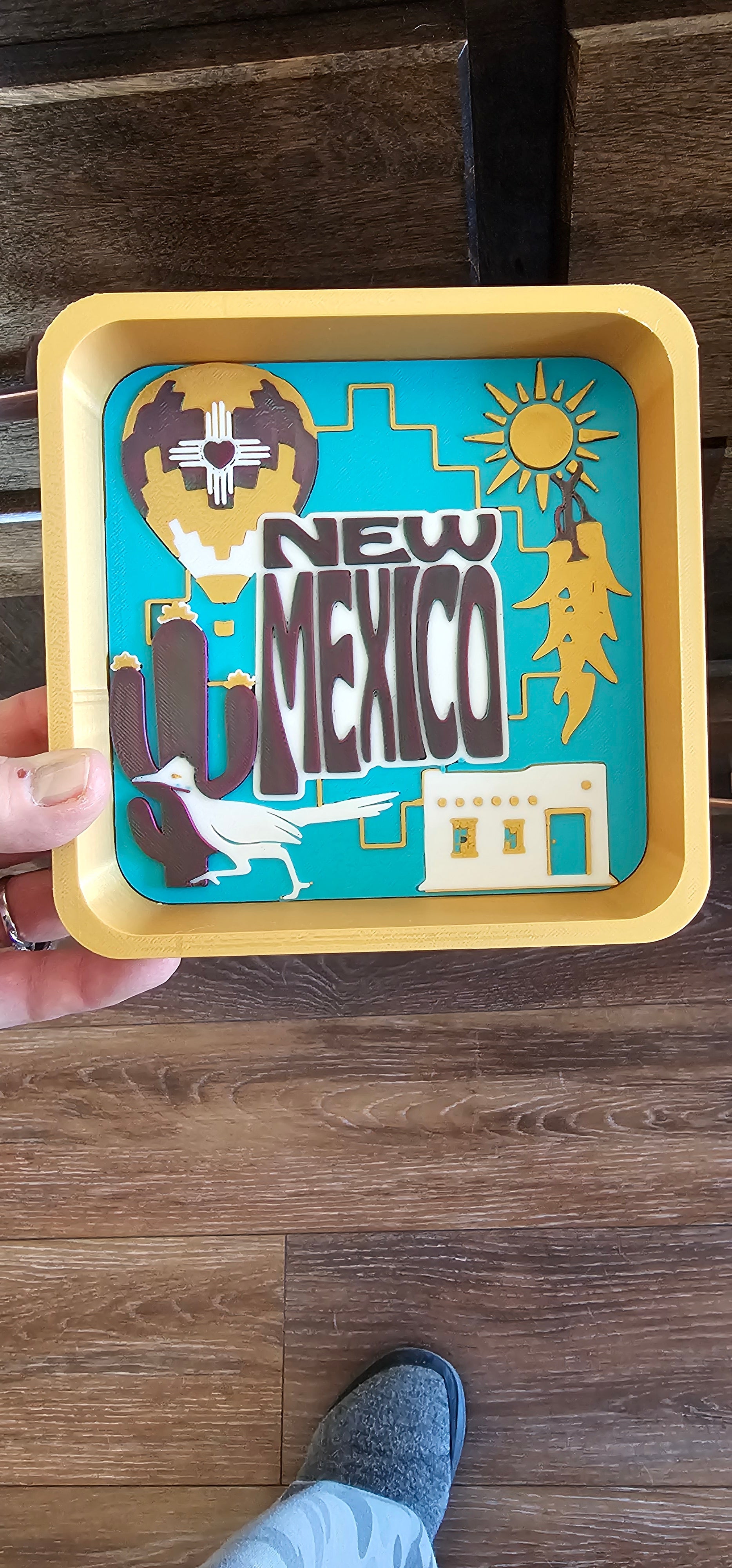 Baha Ranch Zia Balloon Adobe Roadrunner New Mexico 3D Accessory Tray Made in America by Baha Ranch Western Wear - product...