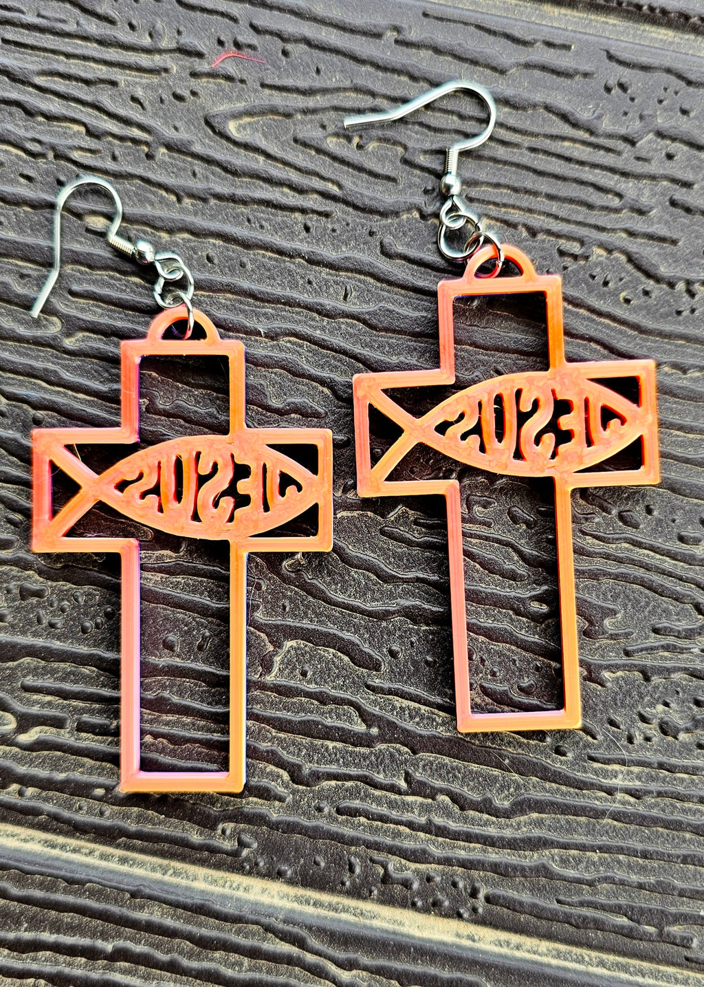 3D Print Christian Cross Faith Earrings Made in America by Baha Ranch Western Wear - product image 2