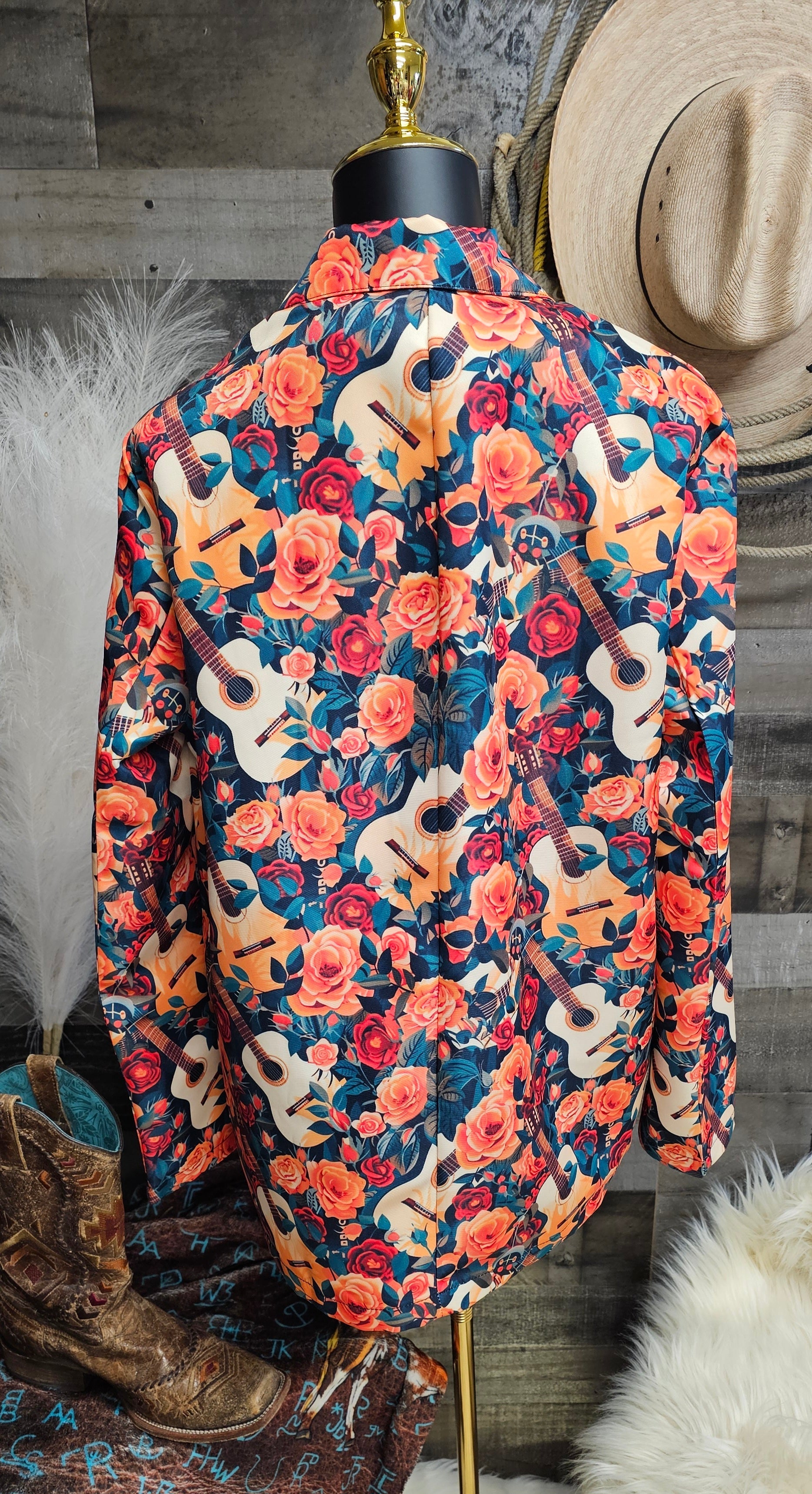 Baha Ranch Colores De Mexico Roses & Guitars Floral Blazer by Baha Ranch Western Wear - product image 2