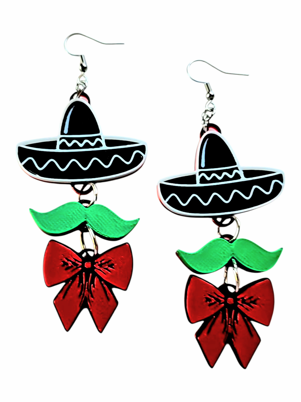 3D Print Mariachi Sombrero Earrings Made in America by Baha Ranch Western Wear