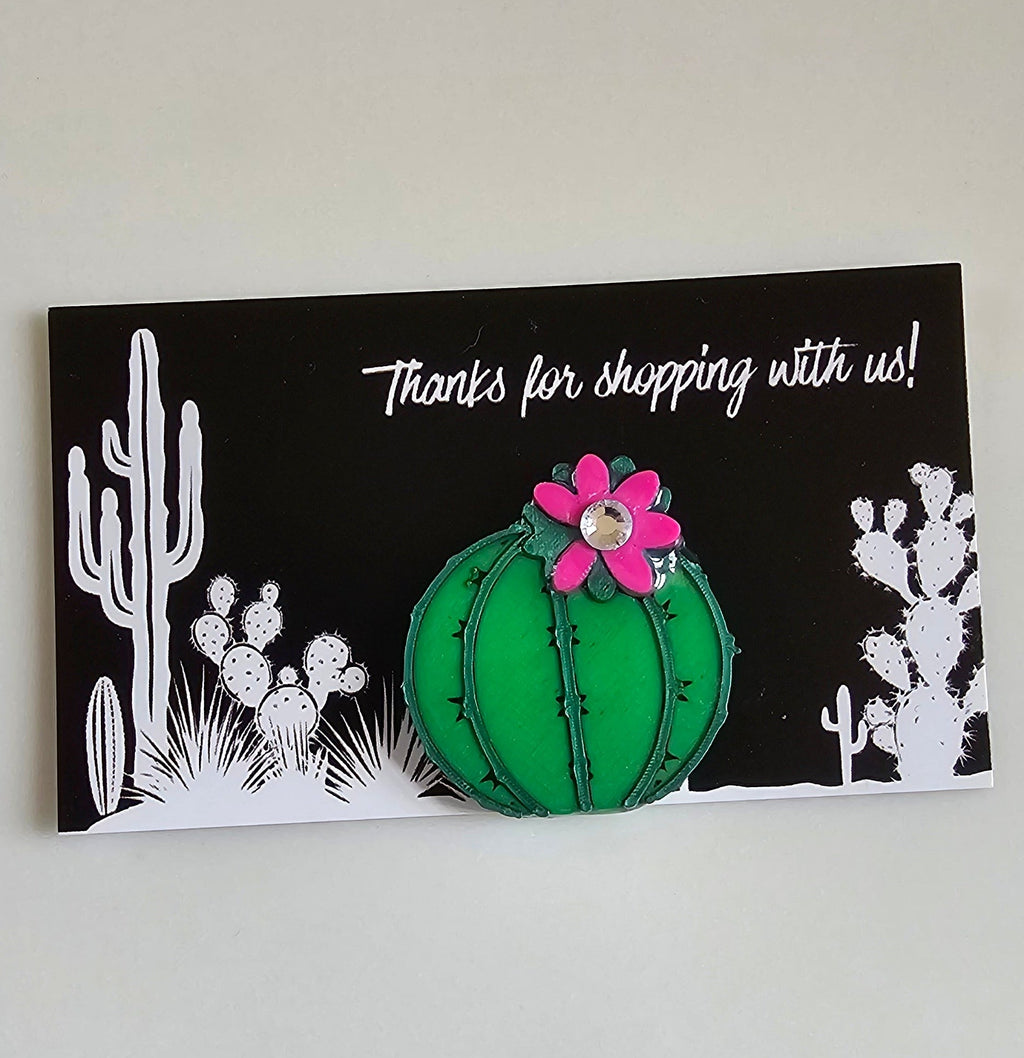 Bag of 25 -Boutique 3d Printed Pins or Magnets Package Inserts Cactus Made in America by Baha Ranch Western Wear -...