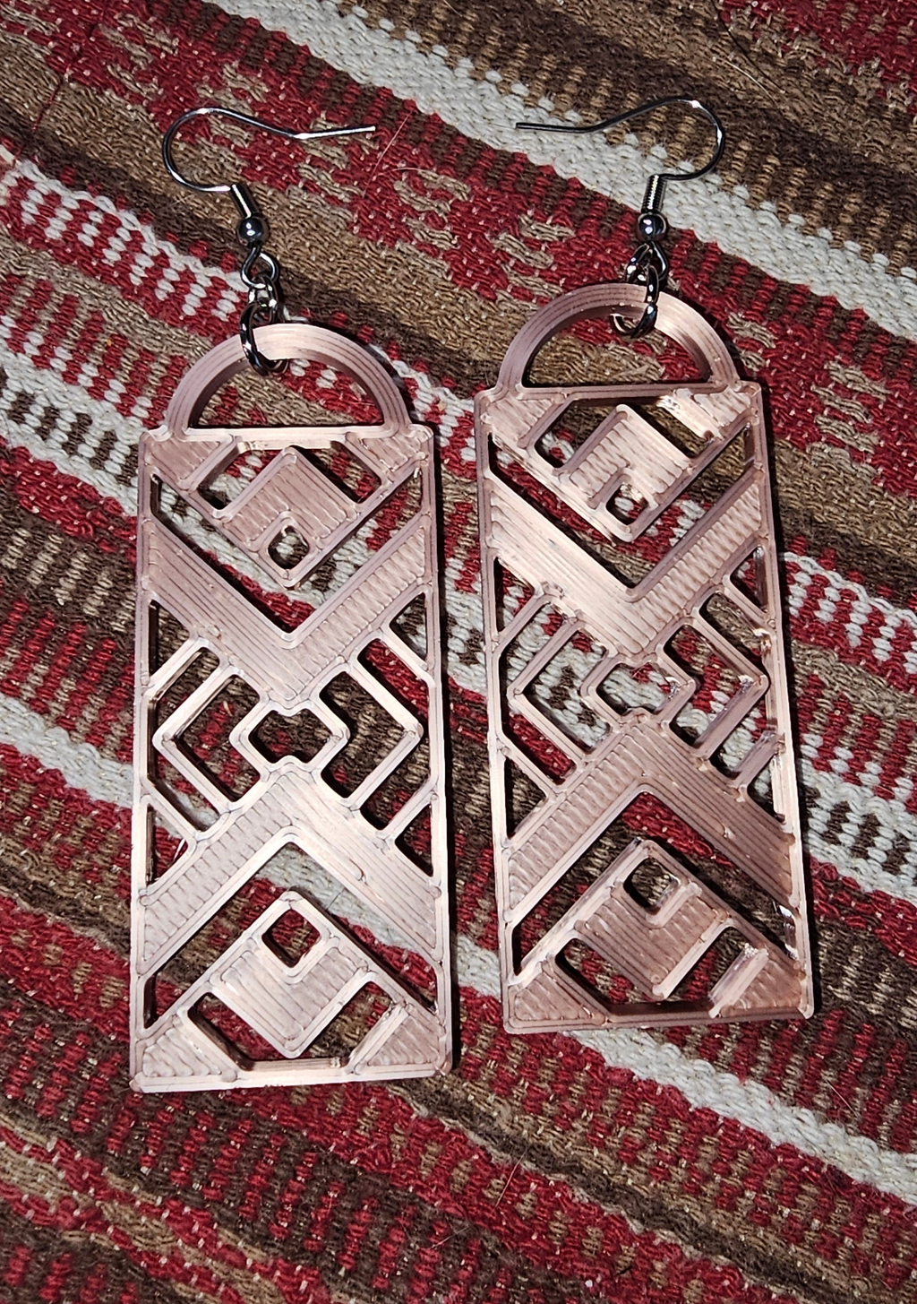 3D Print Southwest Aztec Western Earrings Made in America choice of colors by Baha Ranch Western Wear - product image 3