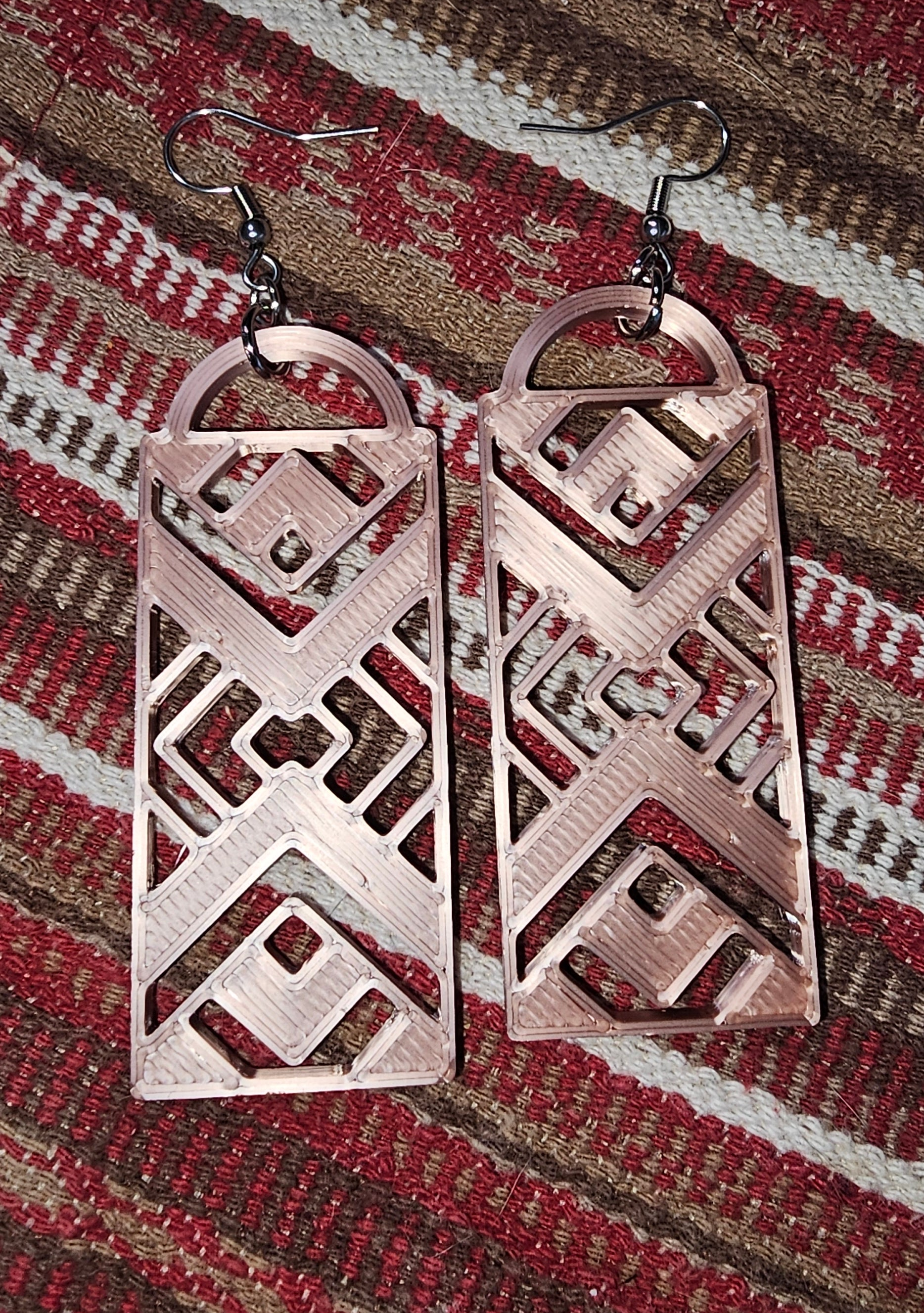3D Print Southwest Aztec Western Earrings Made in America choice of colors by Baha Ranch Western Wear - product image 3