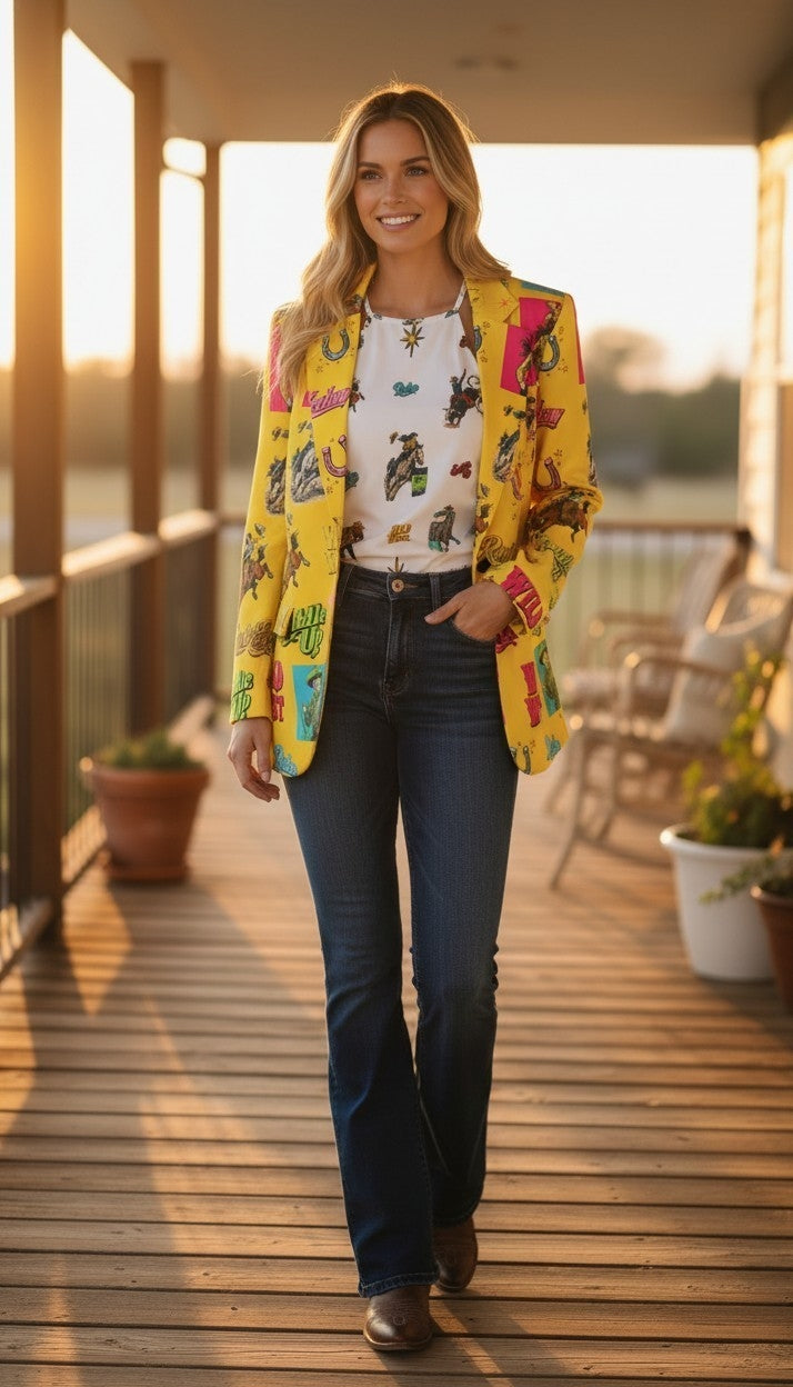 Baha Ranch The Last Roundup Blazer in Mustard by Baha Ranch Western Wear - product image 3