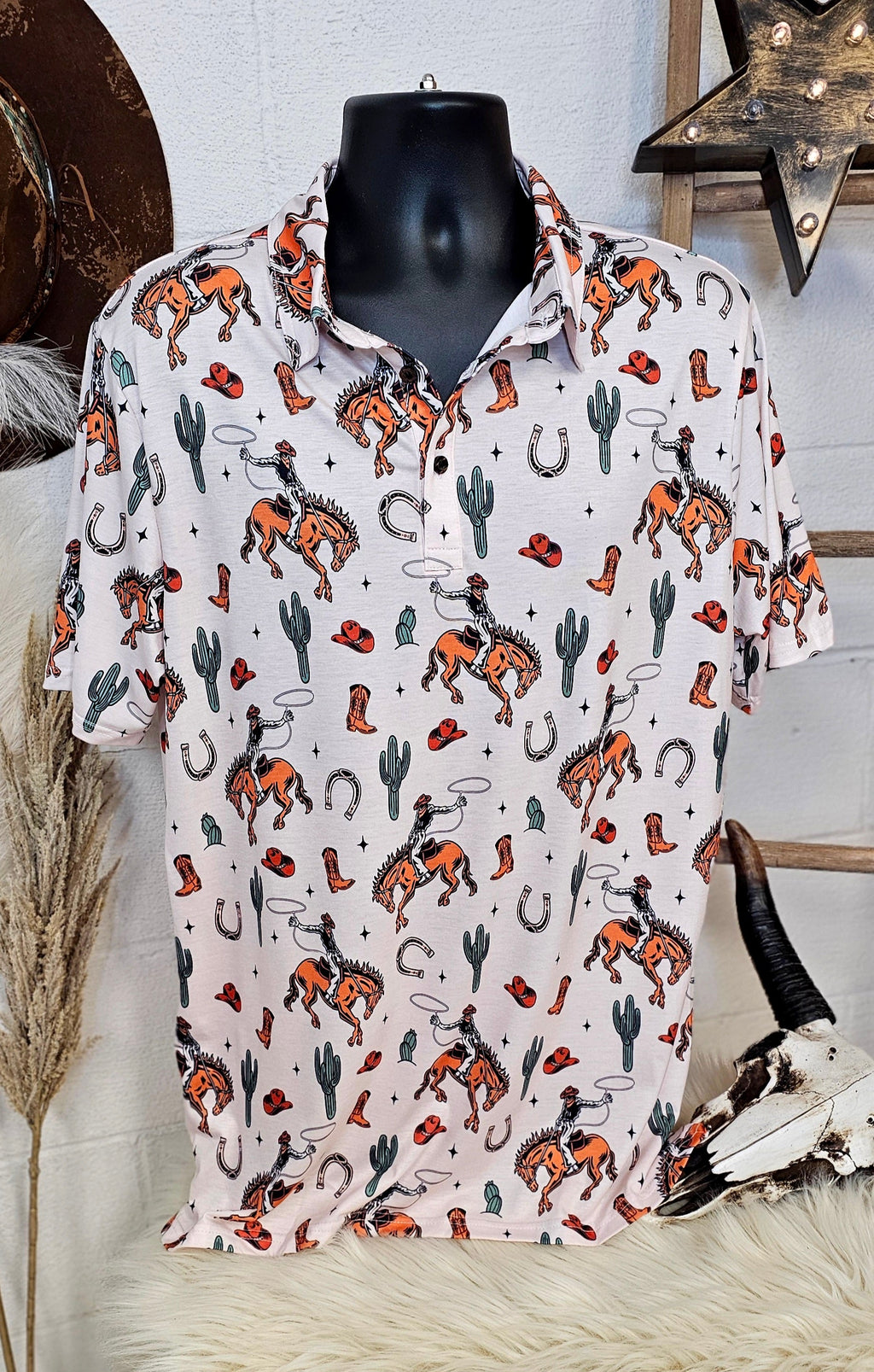 Baha Ranch Rodeo Cowboy Western Polo Style Shirt by Baha Ranch Western Wear