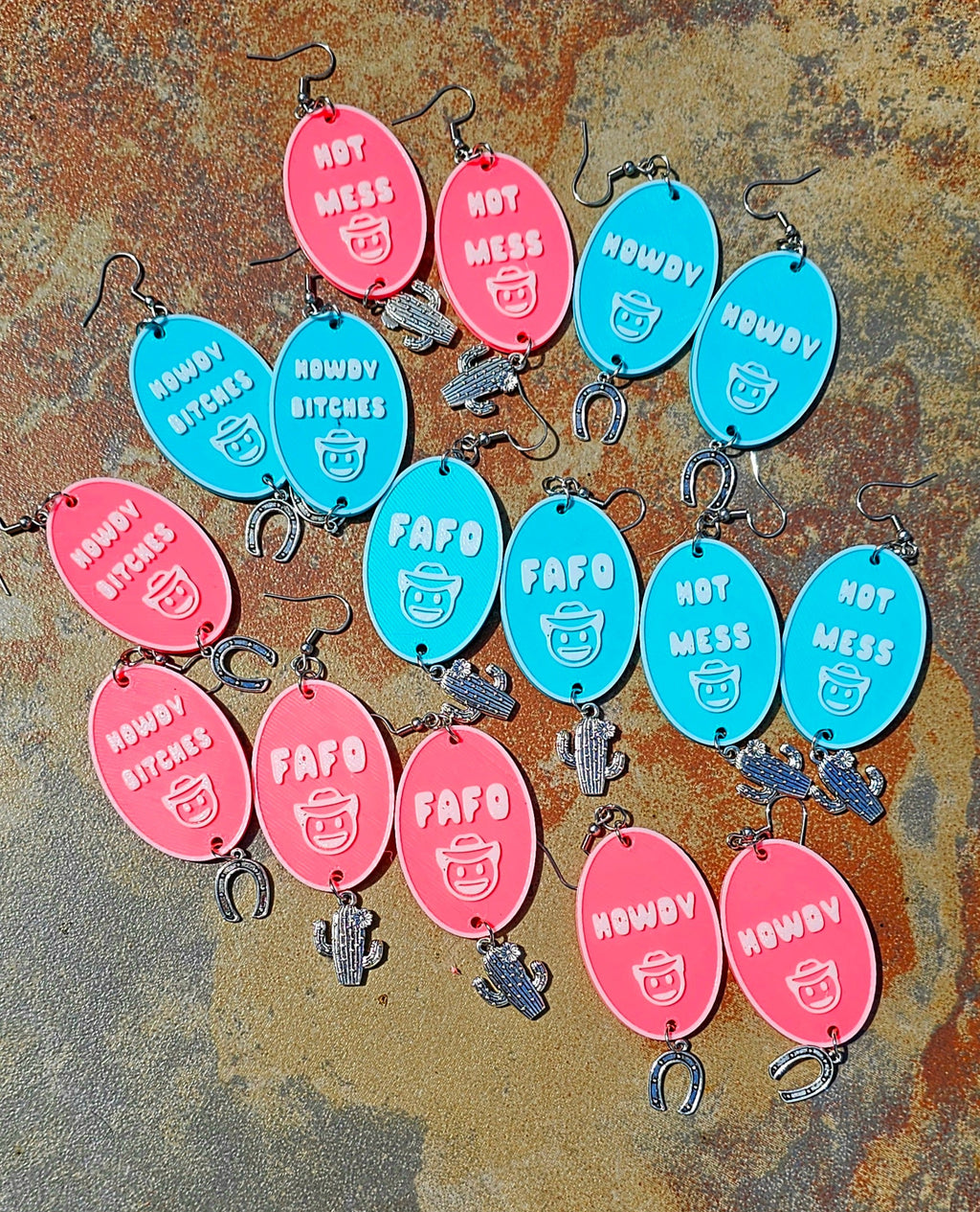 3D Printed Word Salad Earrings by Baha Ranch Western Wear