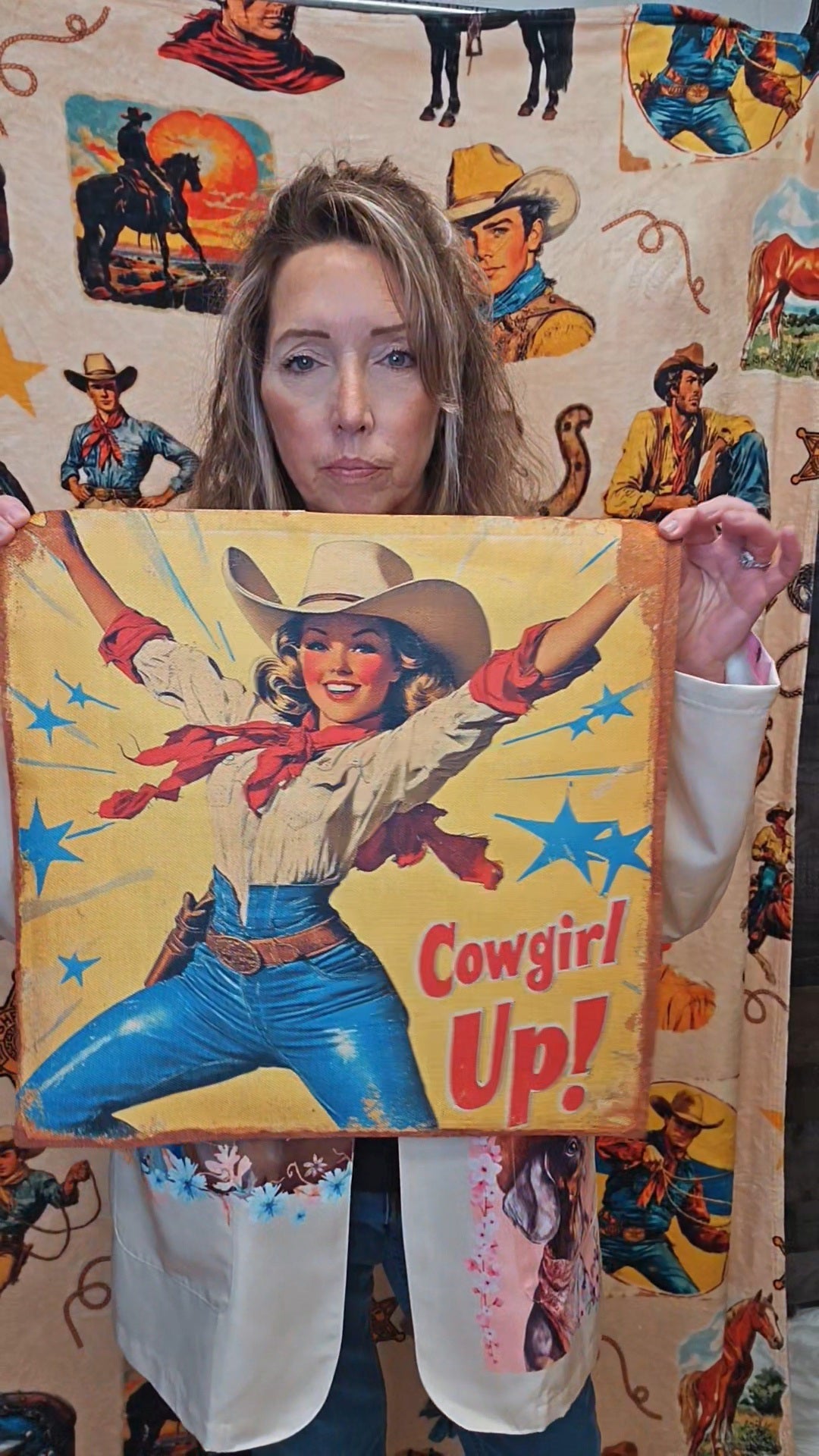 Baha Ranch Vintage Cowgirl Up Throw Pillow Case 18 x 18 Made in America by Baha Ranch Western Wear - product image 6