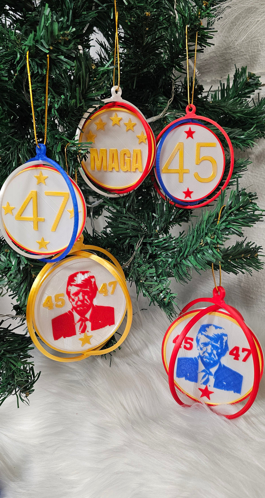 Ultimate Trump 3D Print Christmas Ornament Set Made in America by Baha Ranch Western Wear