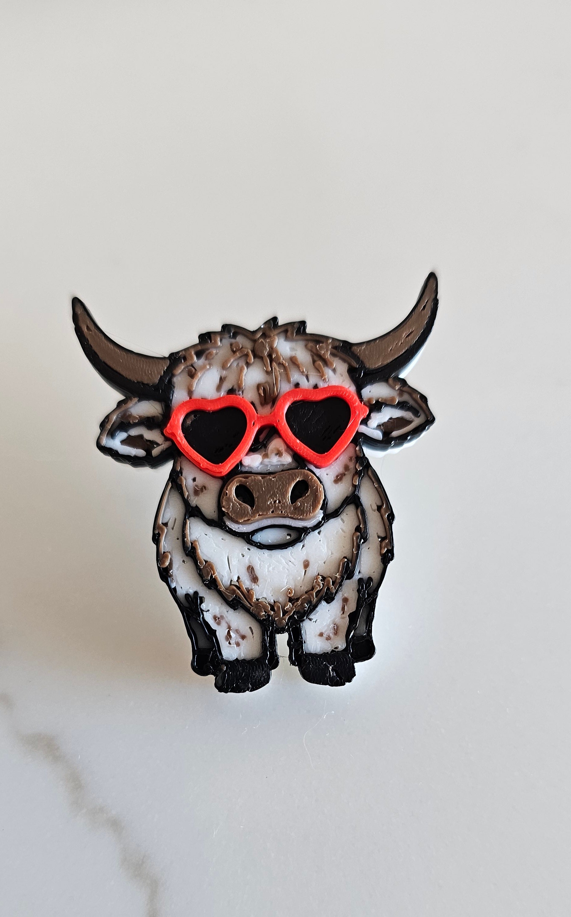 3d Printed Cool Highland Cow Hat Pin Made in America by Baha Ranch Western Wear
