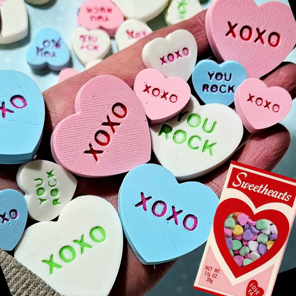 Bag of 25 -Boutique 3d Printed Package Inserts Candy Message Heart Pins or Earrings Made in America by Baha Ranch Western...