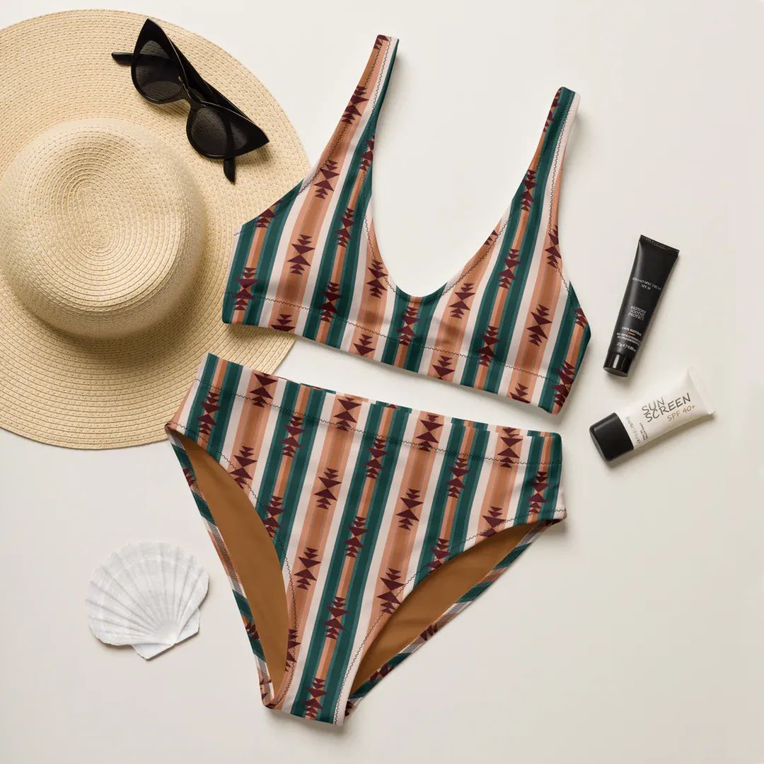 Yeehaw cocoa aztec Bikini XS by Baha Ranch Western Wear