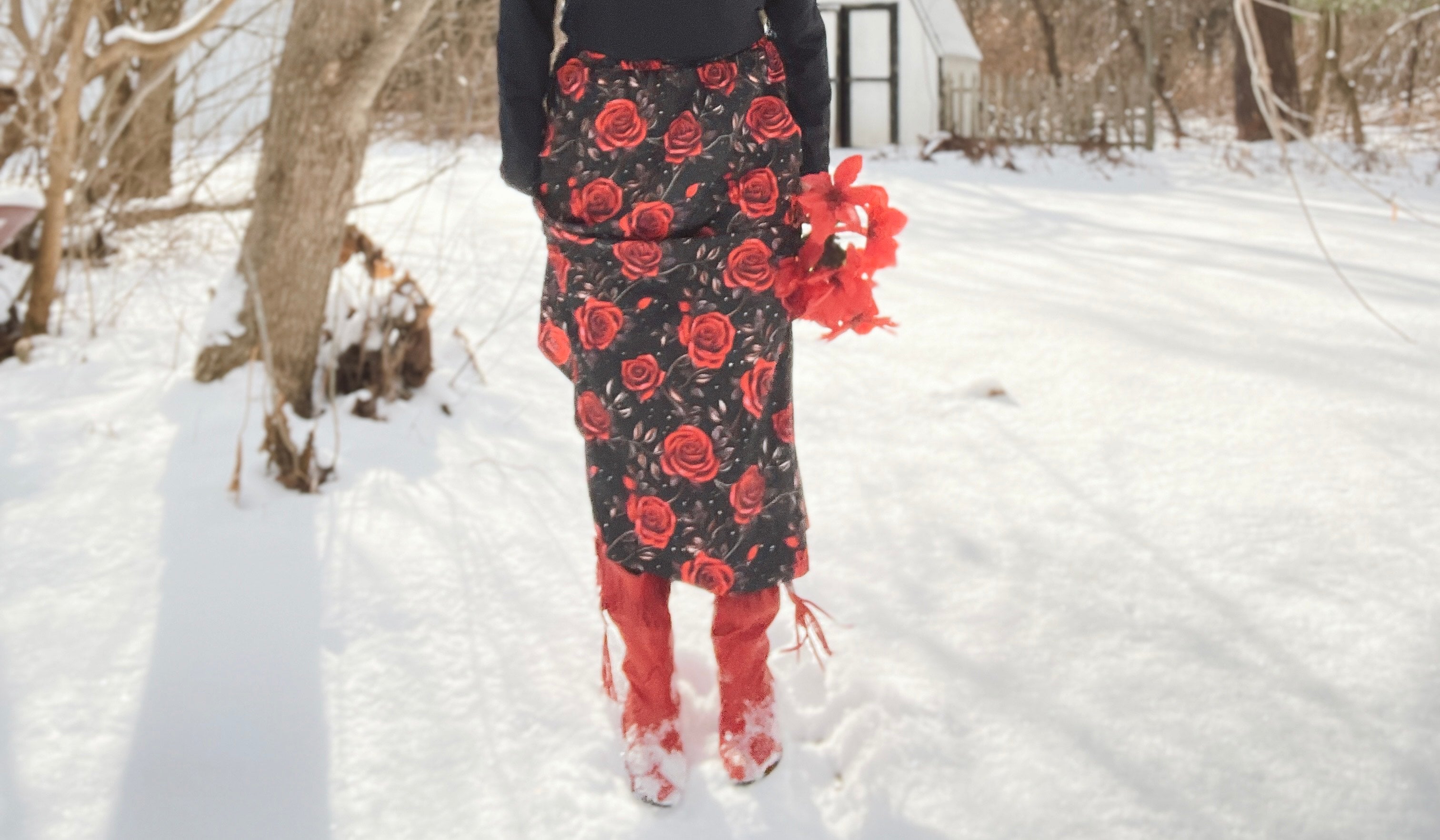Baha Ranch Colores de Mexico Romantic Red Roses Midi Skirt by Baha Ranch Western Wear - product image 7