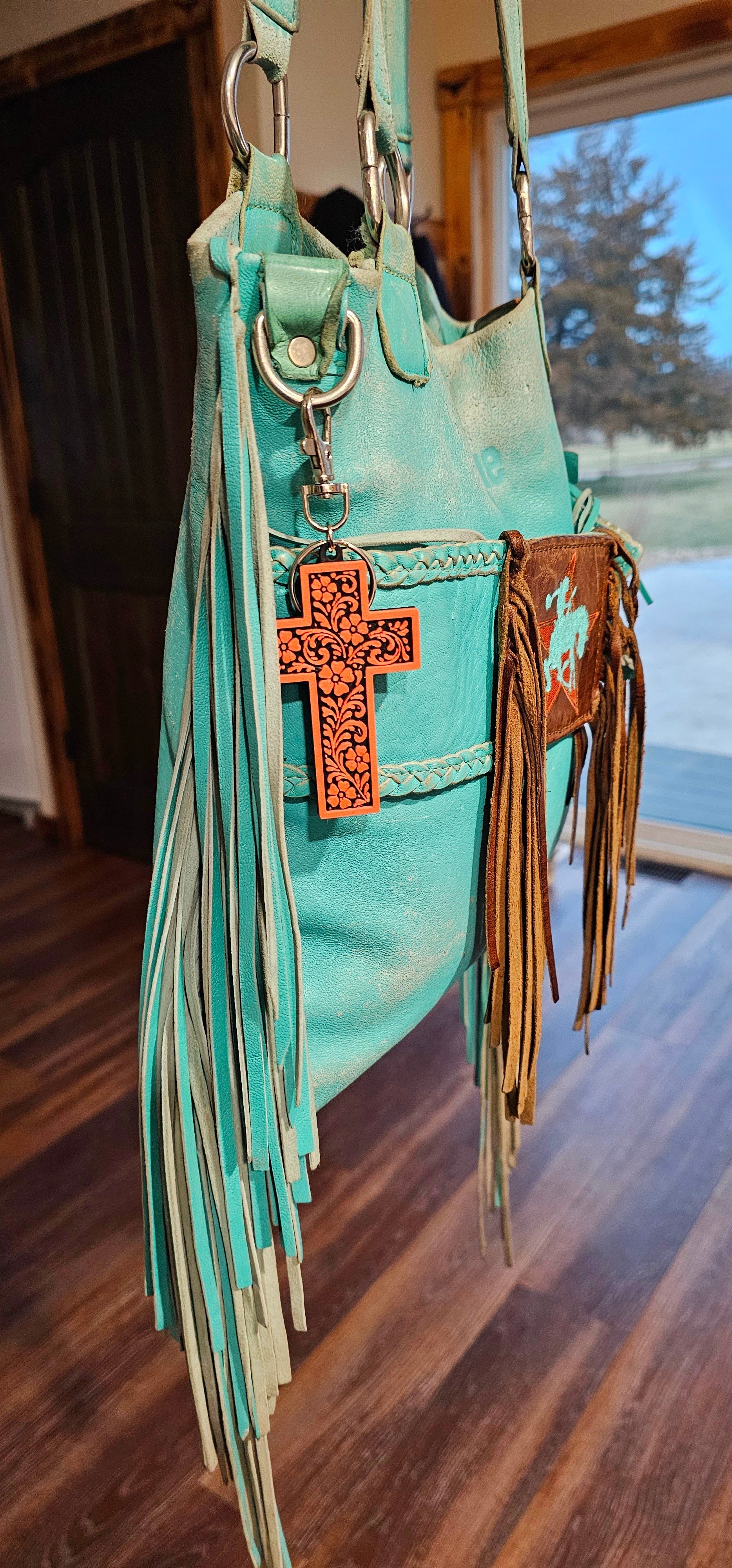 Baha Ranch 3D Faith Tooled Wall Cross or Keychain/Purse Charm Made in America by Baha Ranch Western Wear - product image 8