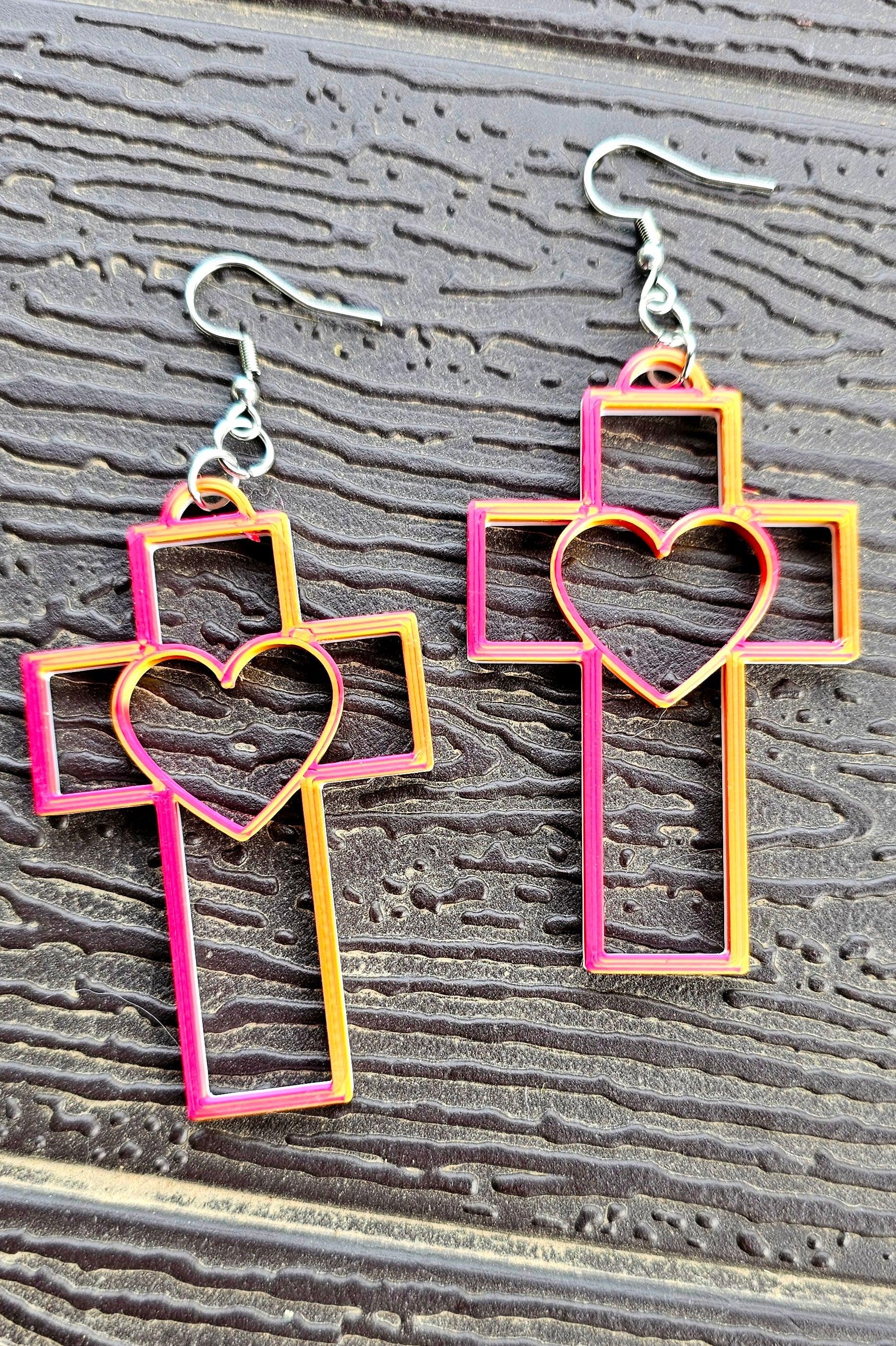 3D Print Christian Cross Faith Earrings Made in America by Baha Ranch Western Wear - product image 2