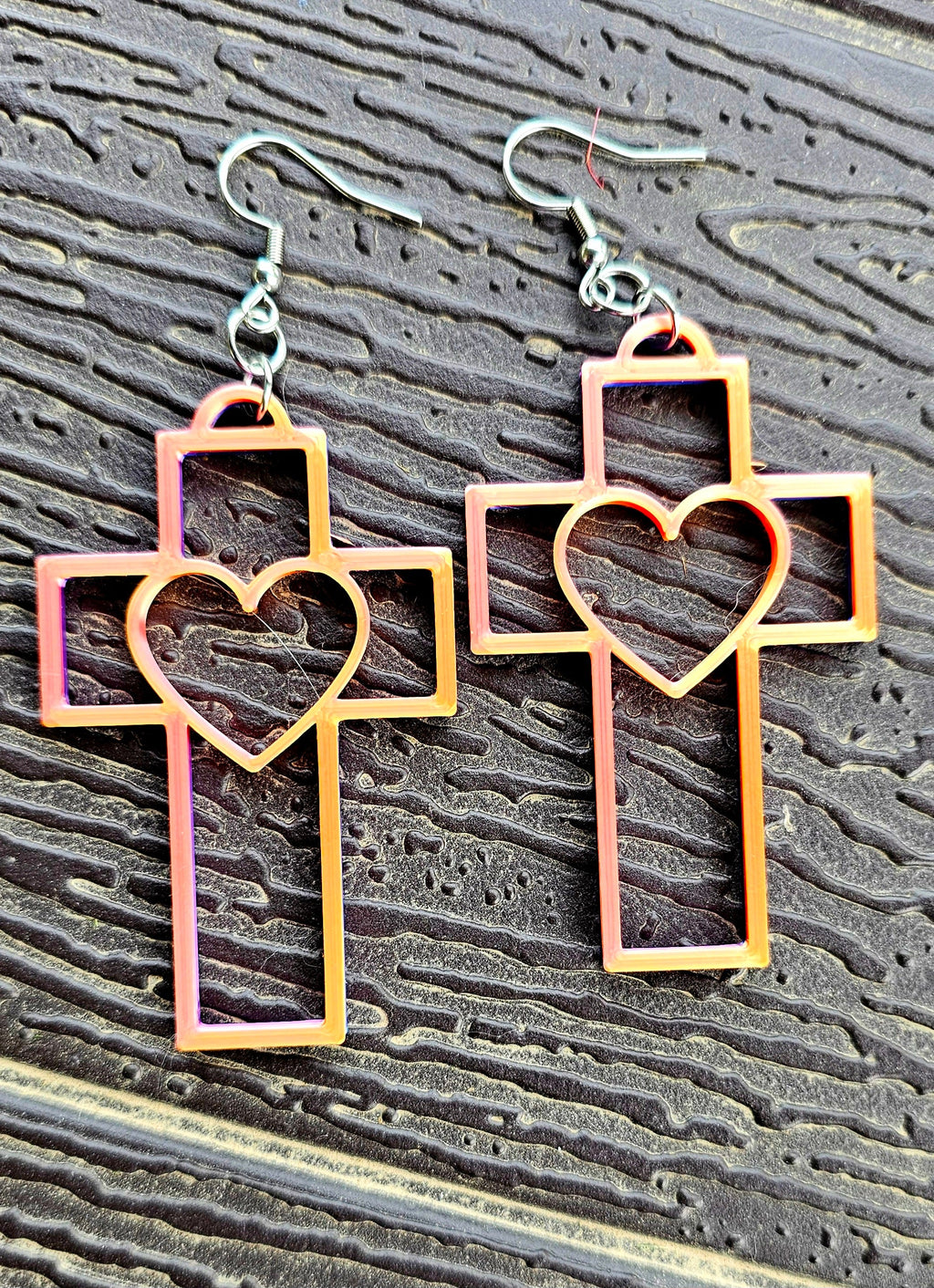 3D Print Christian Cross Faith Earrings Made in America by Baha Ranch Western Wear - product image 2