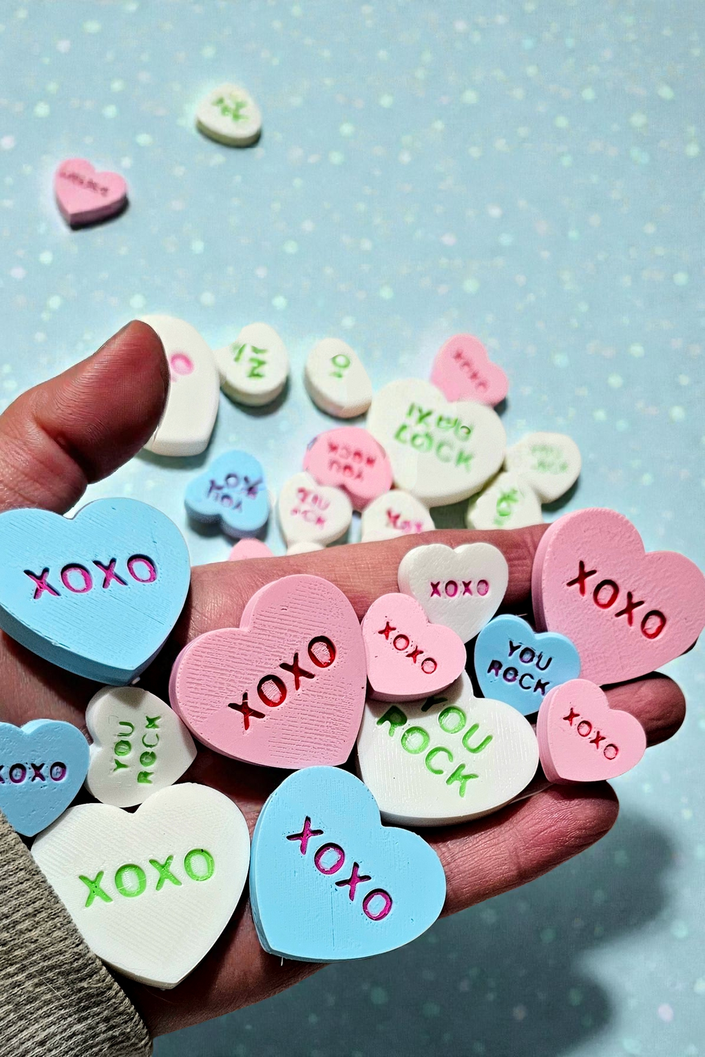 3d Printed Candy Conversation Heart Pins or Earrings Made in America by Baha Ranch Western Wear