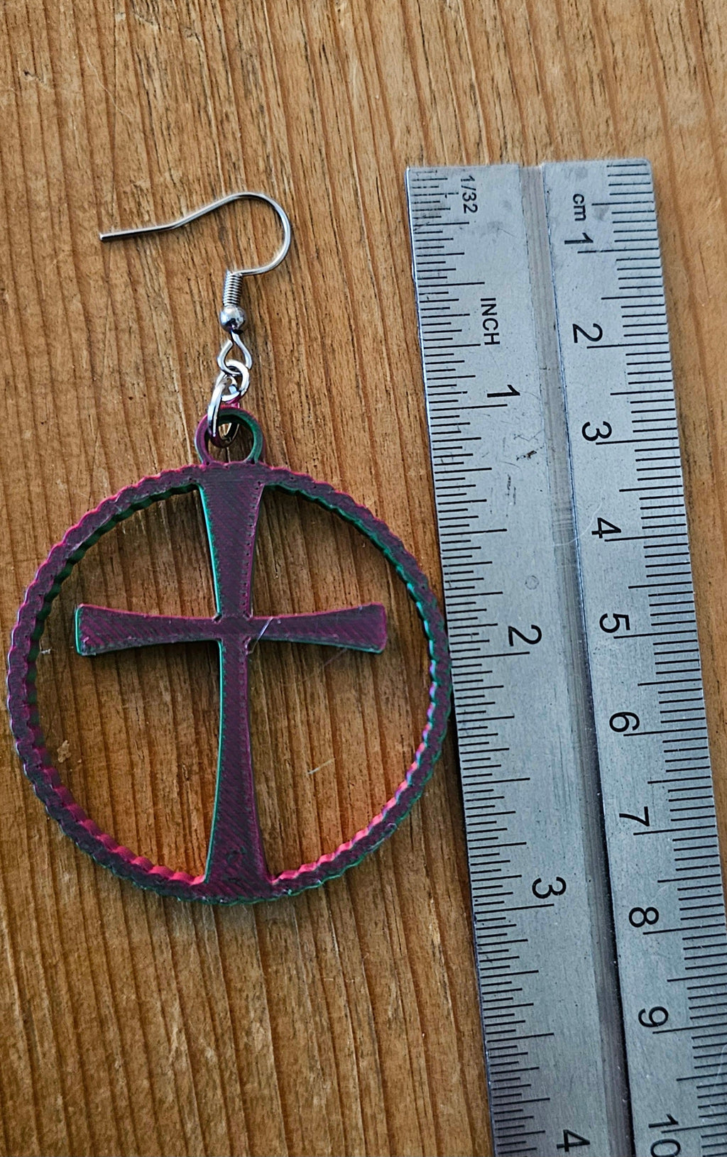 3D Print Christian Cross Faith Earrings Made in America by Baha Ranch Western Wear - product image 3