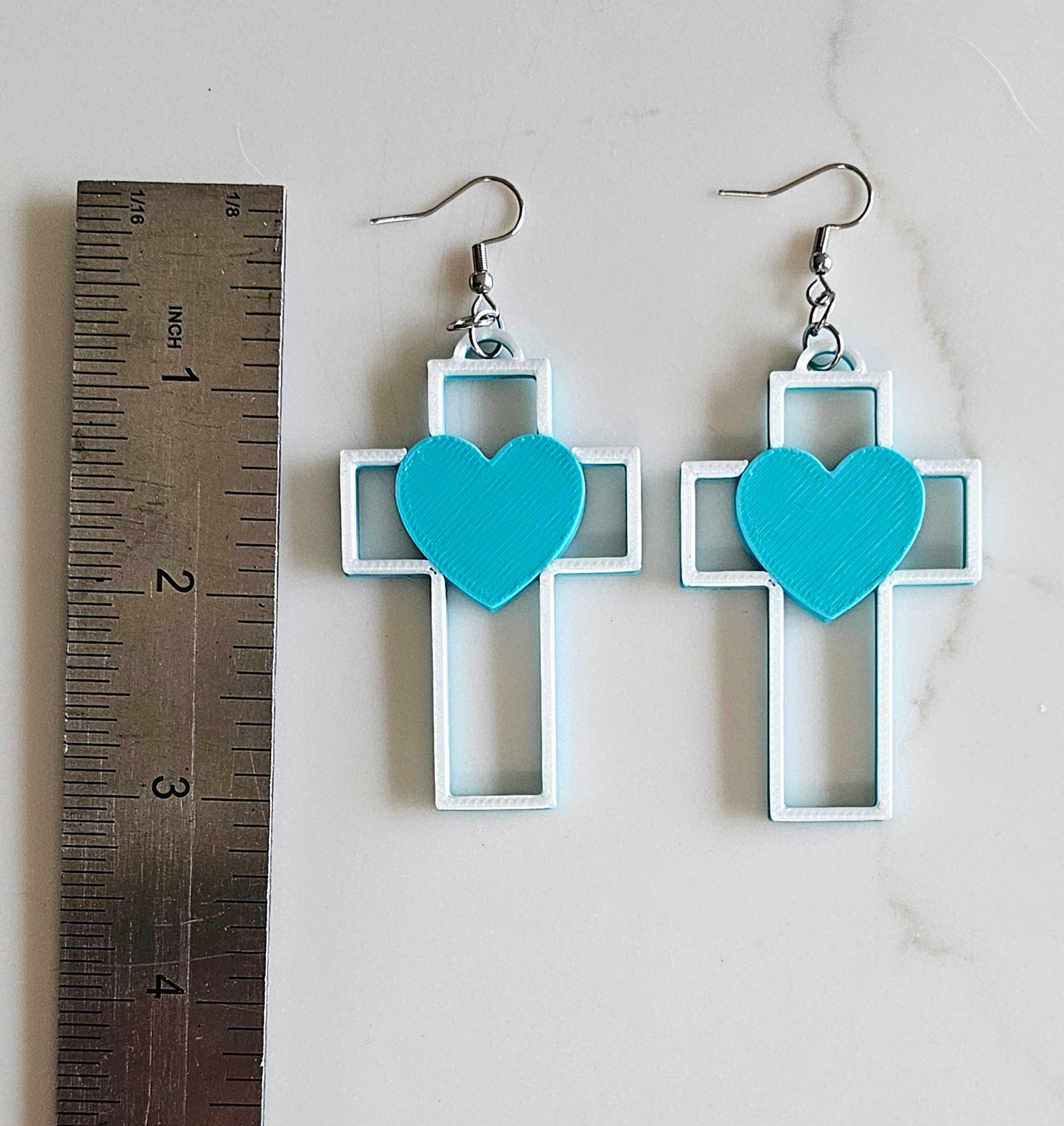 3D Print Christian Cross Faith Earrings Made in America by Baha Ranch Western Wear - product image 2