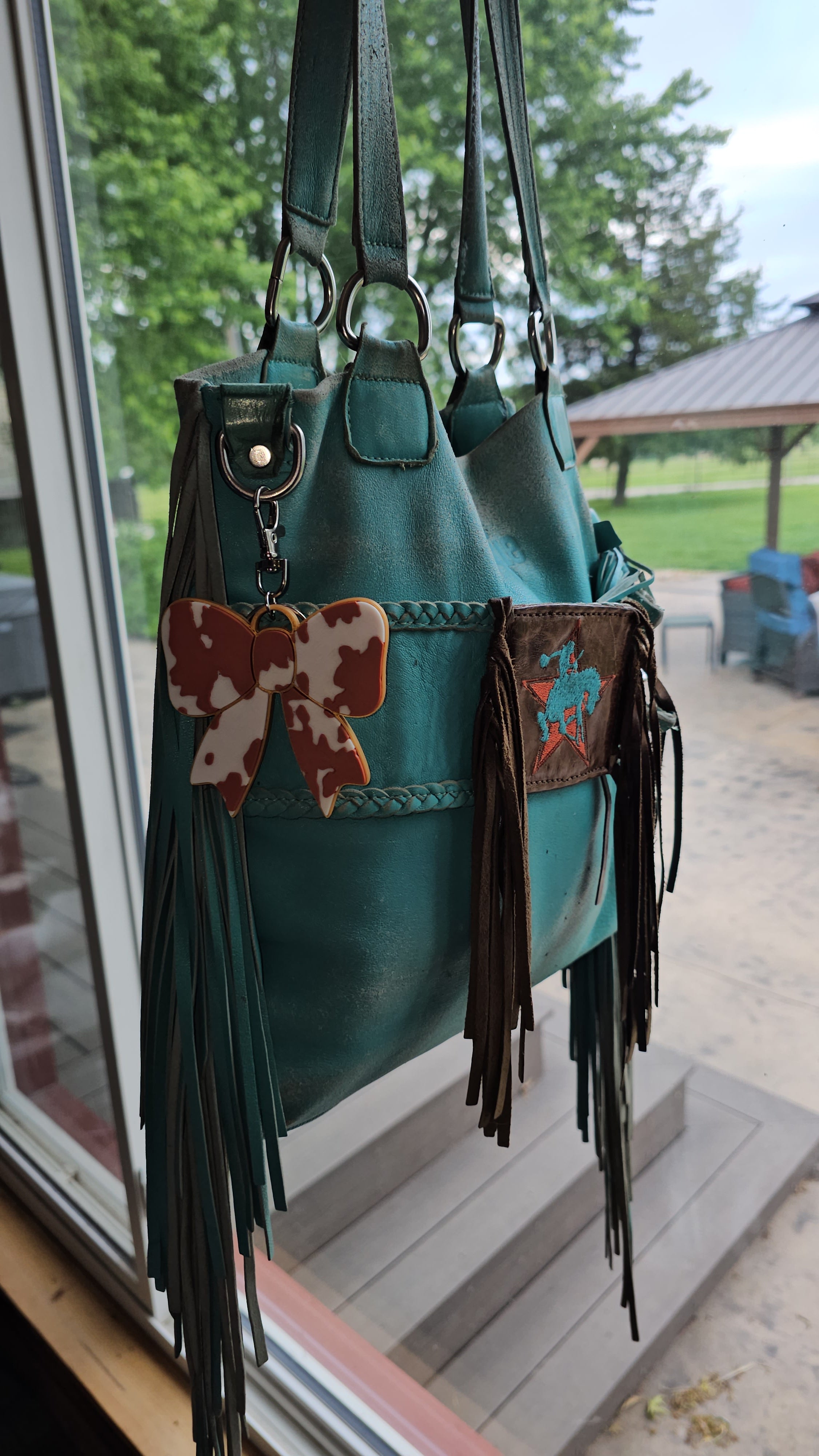 3d Print Puffy Bow Trend Keychain Fringe Cow Print Western Made in America by Baha Ranch Western Wear - product image 6