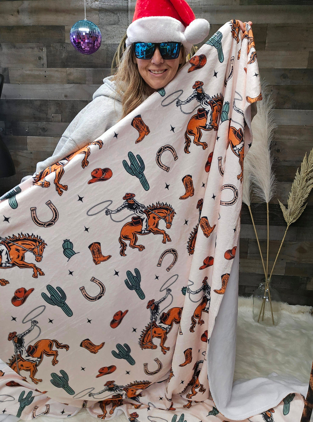 Baha Ranch Rodeo Cowboy Throw Blanket Ultra-Soft Micro Fleece Blanket 60" x 80" Made in America by Baha Ranch Western...
