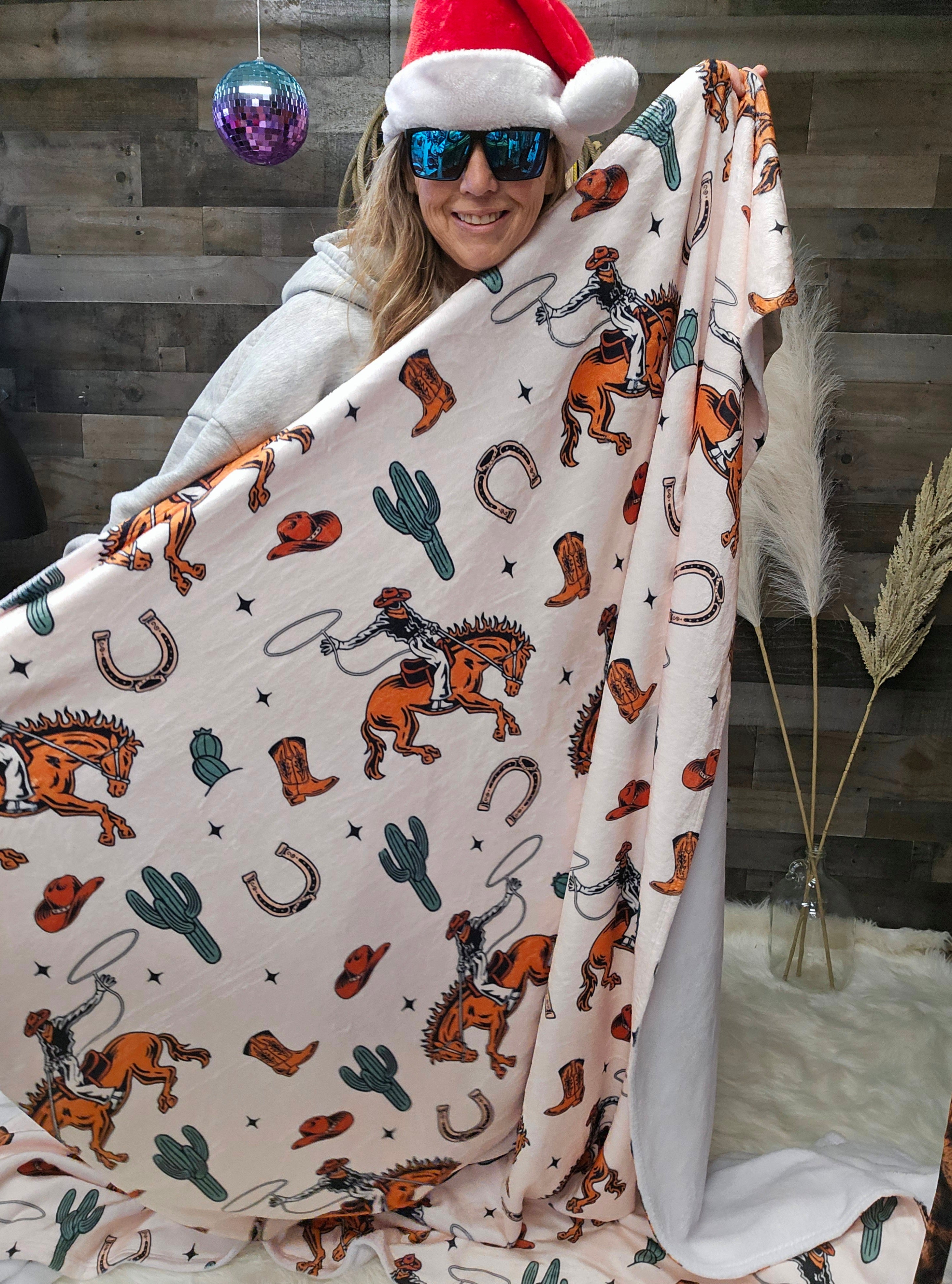 Baha Ranch Rodeo Cowboy Throw Blanket Ultra-Soft Micro Fleece Blanket 60" x 80" Made in America by Baha Ranch Western...