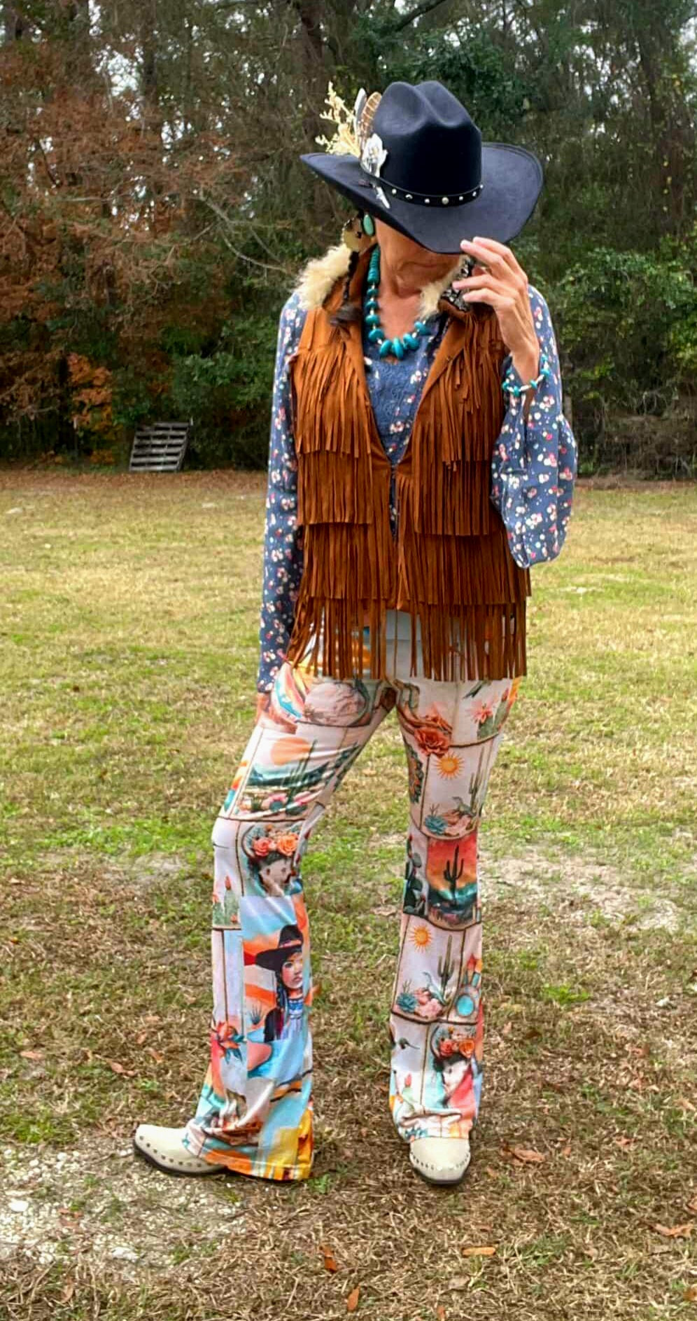 Baha Ranch Colores de Mexico Flare Pants Pictures of the Southwest by Baha Ranch Western Wear - product image 5