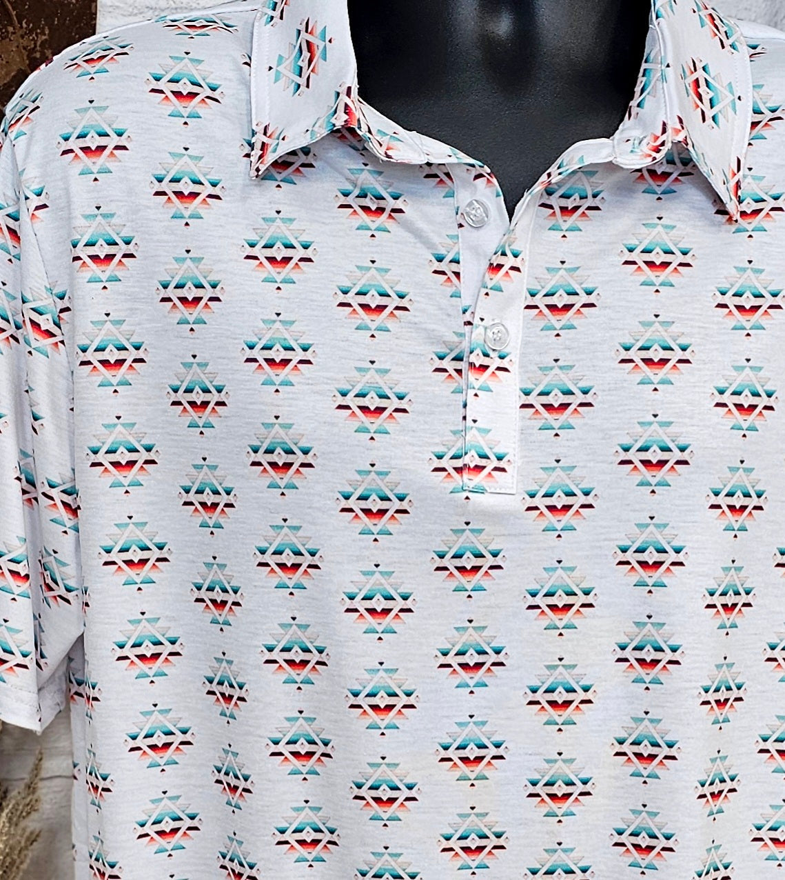 Baha Ranch Serape Aztec Polo Style Shirt by Baha Ranch Western Wear - product image 2