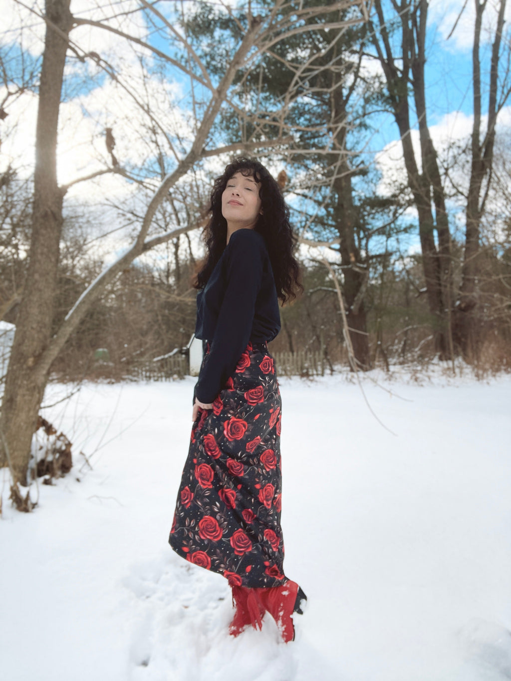Baha Ranch Colores de Mexico Romantic Red Roses Midi Skirt by Baha Ranch Western Wear - product image 9