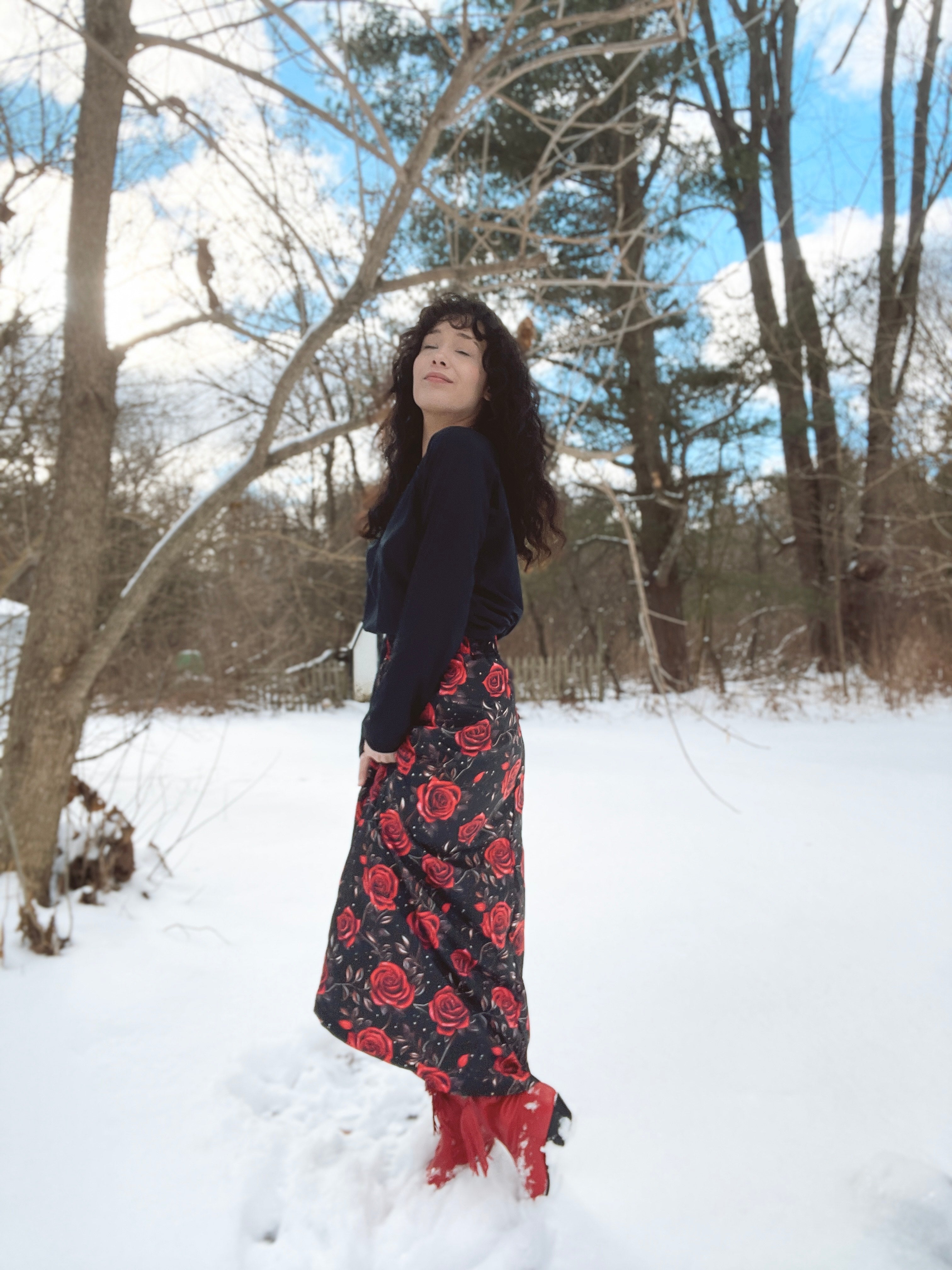 Baha Ranch Colores de Mexico Romantic Red Roses Midi Skirt by Baha Ranch Western Wear - product image 9
