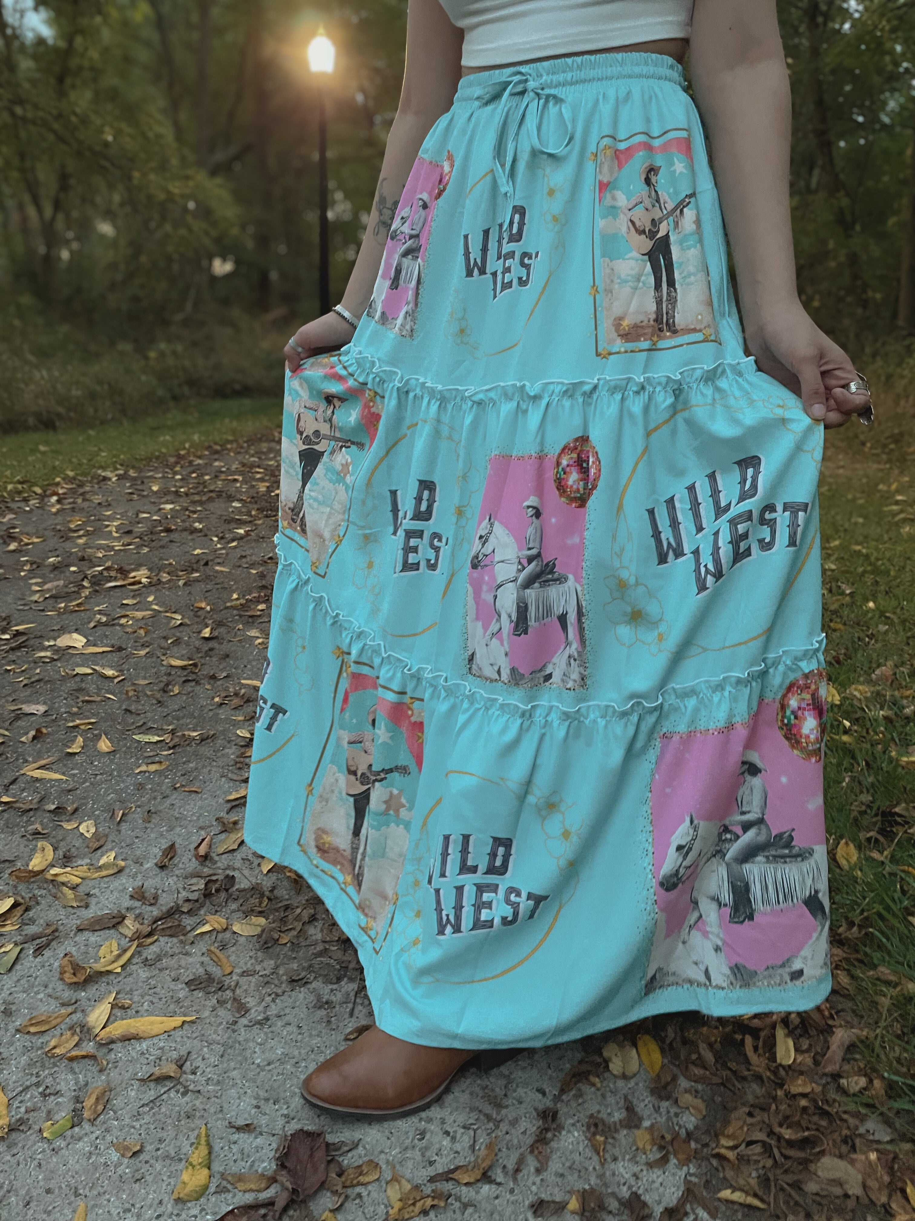 Baha Ranch Retro Pop Western Prairie Maxi Skirt by Baha Ranch Western Wear