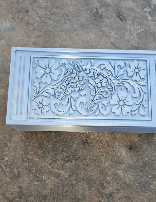 3d Print Silver Tooled Horse Trinket Gift Box with free horse keychain by Baha Ranch Western Wear