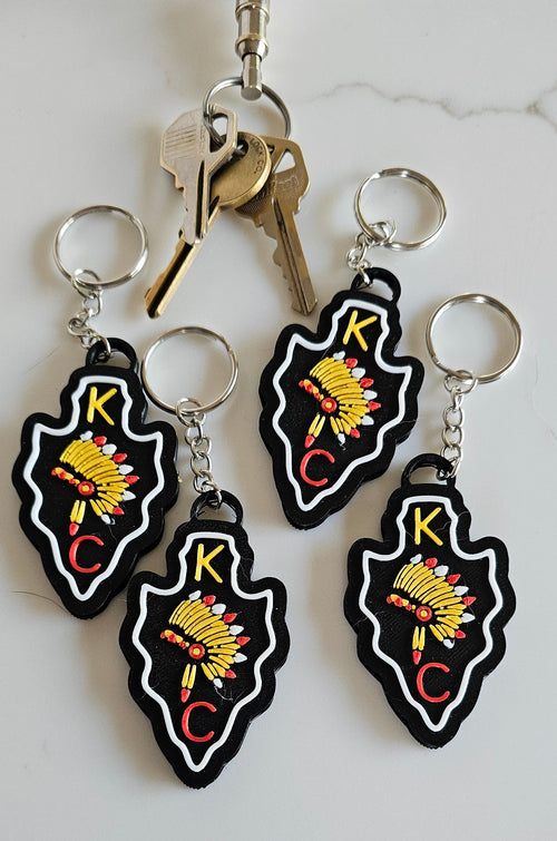 3D Print Chiefs Arrowhead Kc 15 Mahomes Kansas City 87 Kelce Football Keychain Made in America by Baha Ranch Western Wear