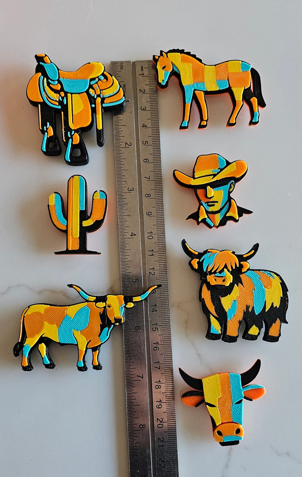 3d Printed Farm Western Longorn Horse Cow Magnet Made in America by Baha Ranch Western Wear - product image 5