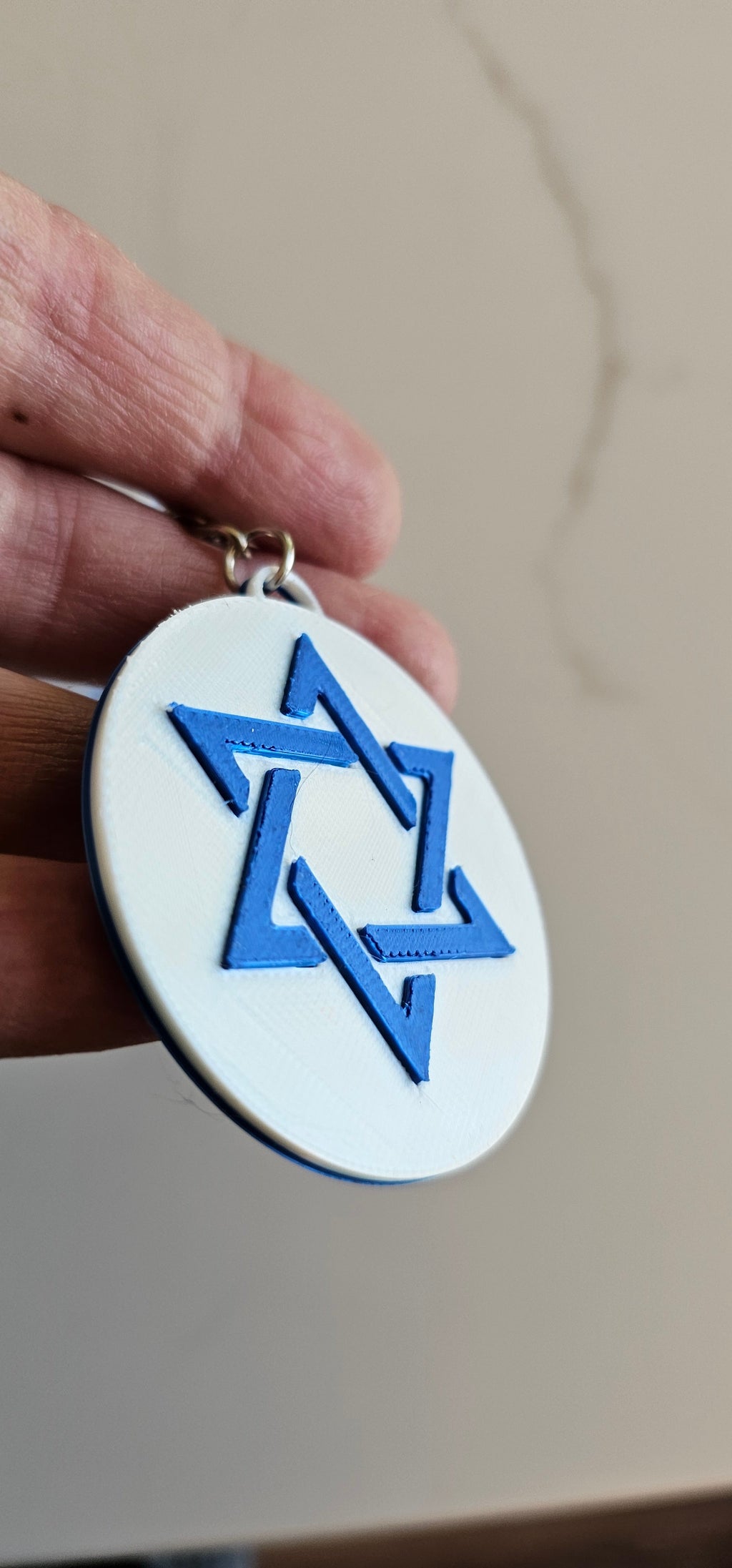 3D Print Israel Flag Star of David Ornament or Keychain by Baha Ranch Western Wear - product image 3