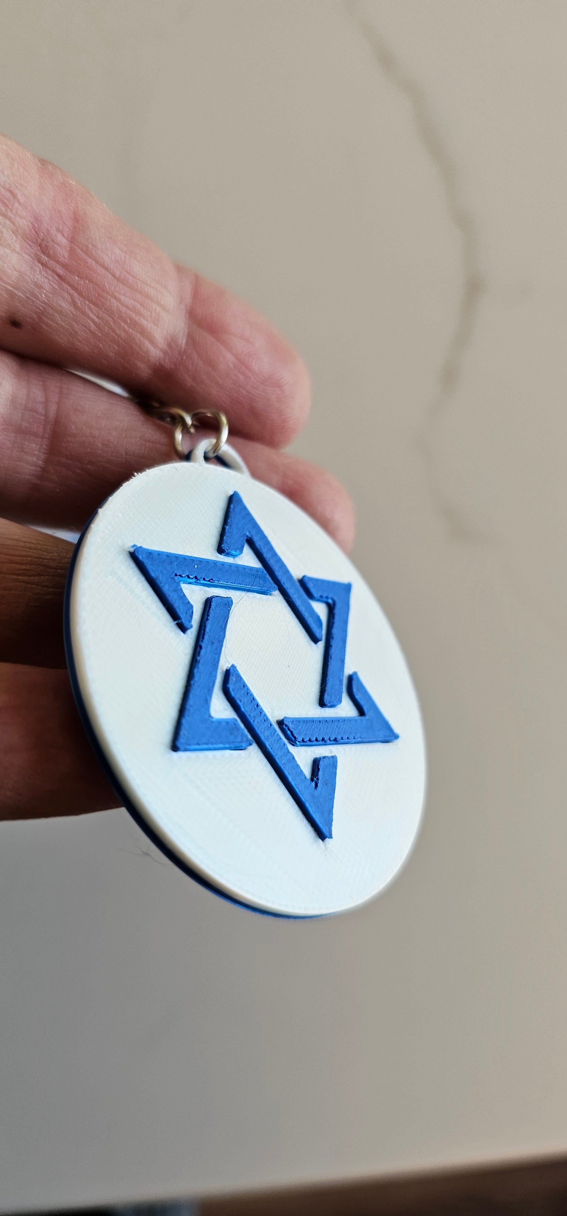 3D Print Israel Flag Star of David Ornament or Keychain by Baha Ranch Western Wear - product image 3
