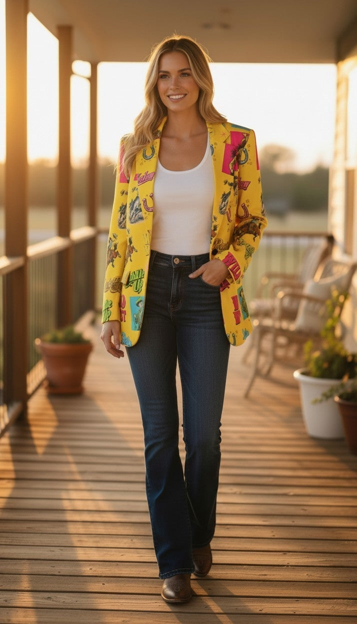 Baha Ranch The Last Roundup Blazer in Mustard by Baha Ranch Western Wear - product image 2