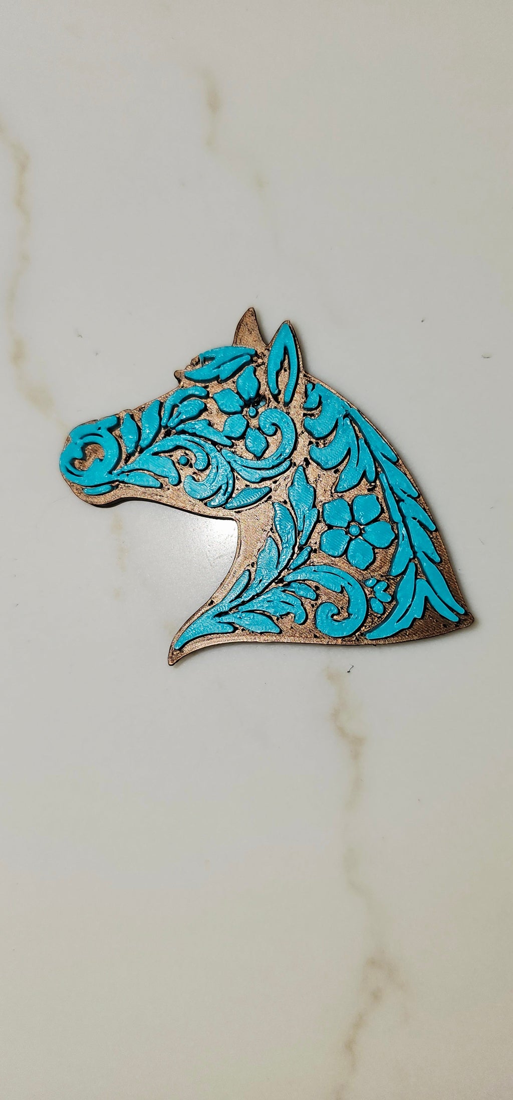 Baha Ranch Year of the Horse Tooled 3d Print Bookmark Keychain Hatpin Magnet Purse Charm Made in America by Baha Ranch...