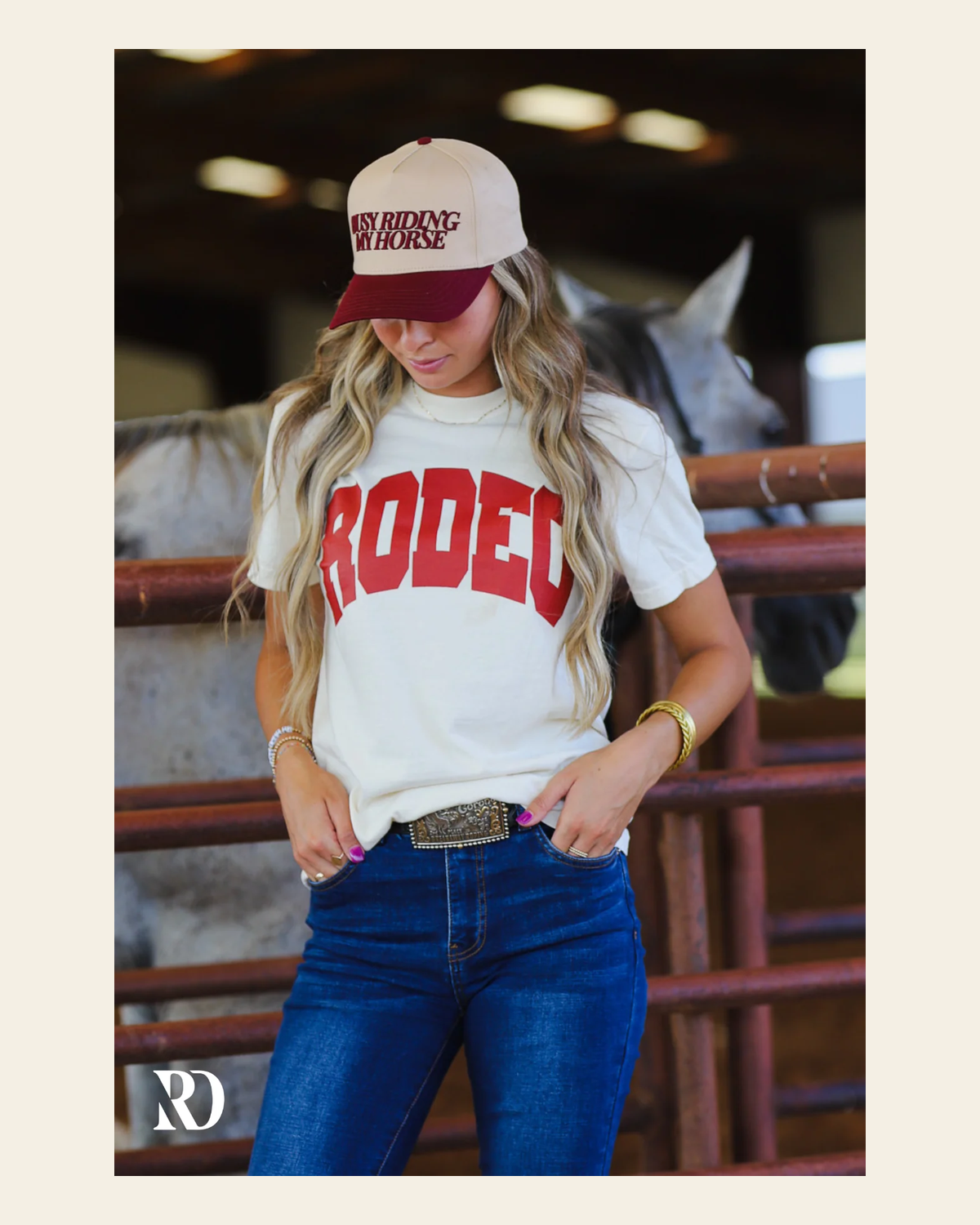 Rodeo - This Ain't My First One | Tee on a warm cream background