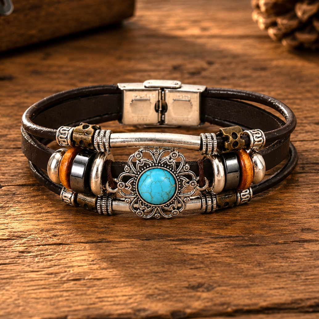 Western Filigree Fashion Turquoise Bracelet