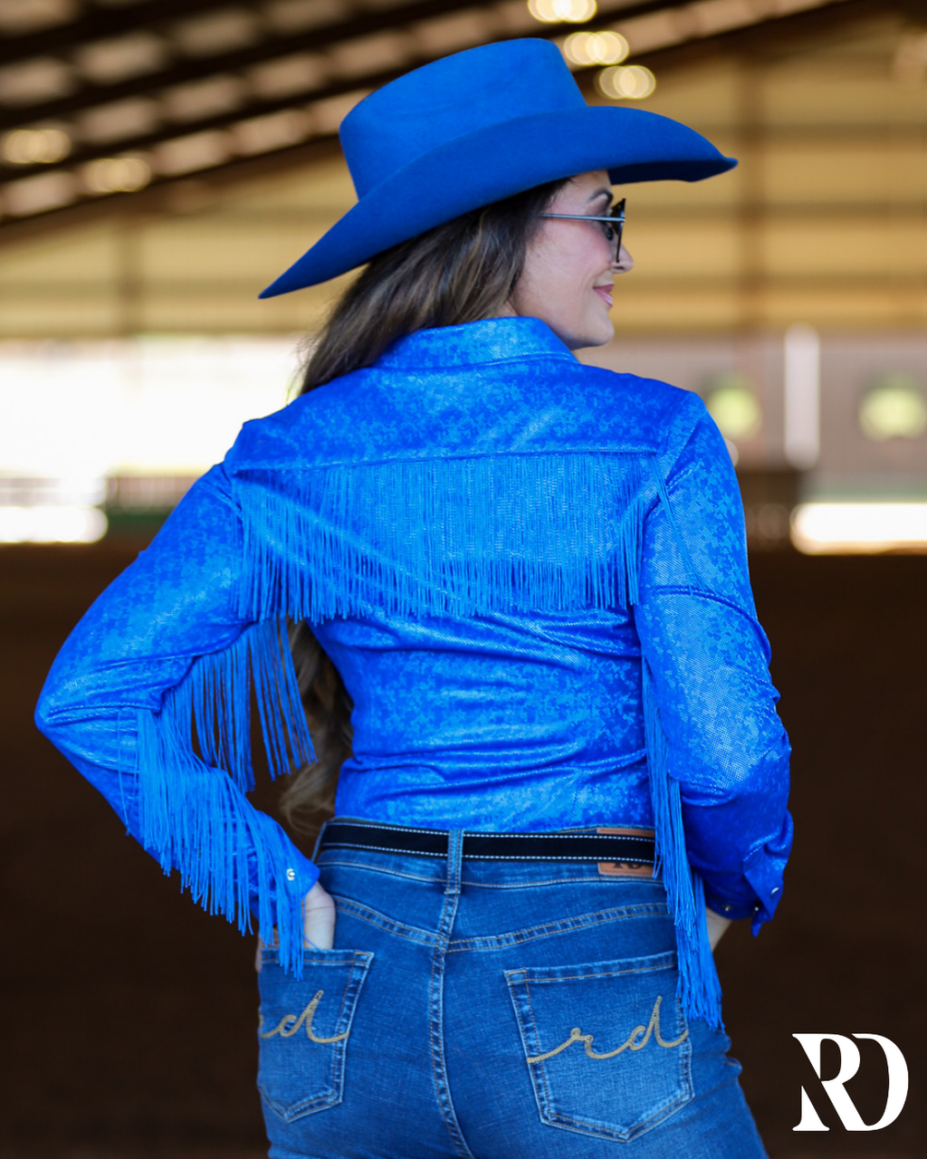 Royal Sparkle & Fringe Performance Rodeo Shirt — view 2